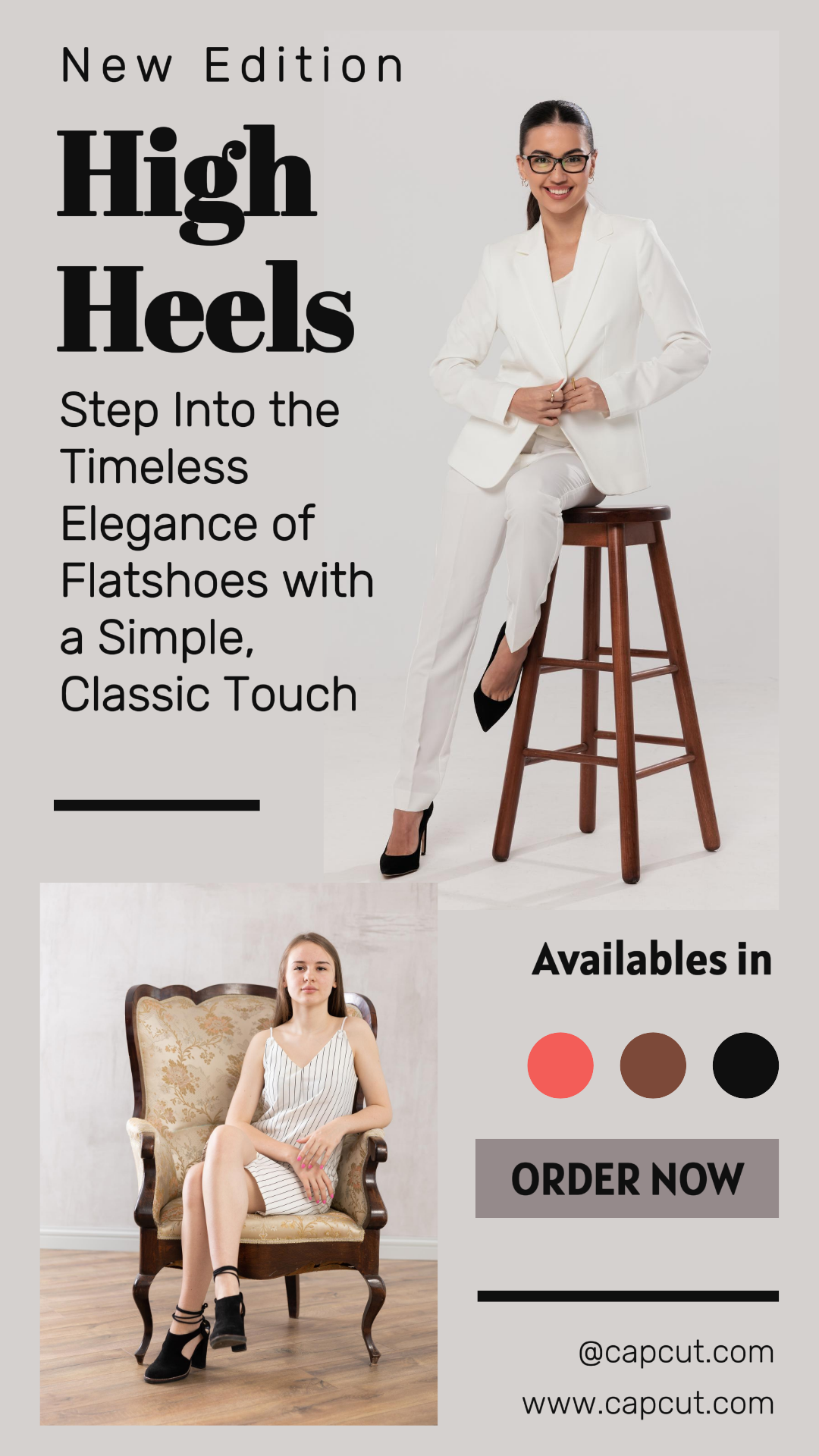 Clothing And Shoes Marketing Poster High Heels Instagram Story Minimalist