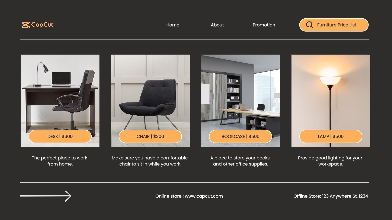 Lista de precios de muebles