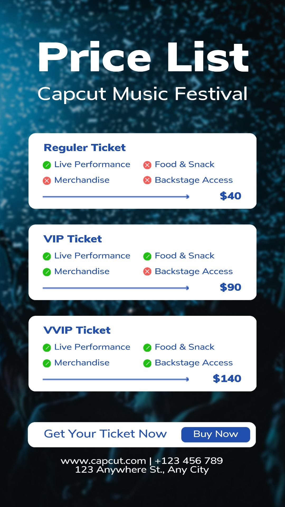 Daftar Harga Tiket Konser Musik Kisah Instagram