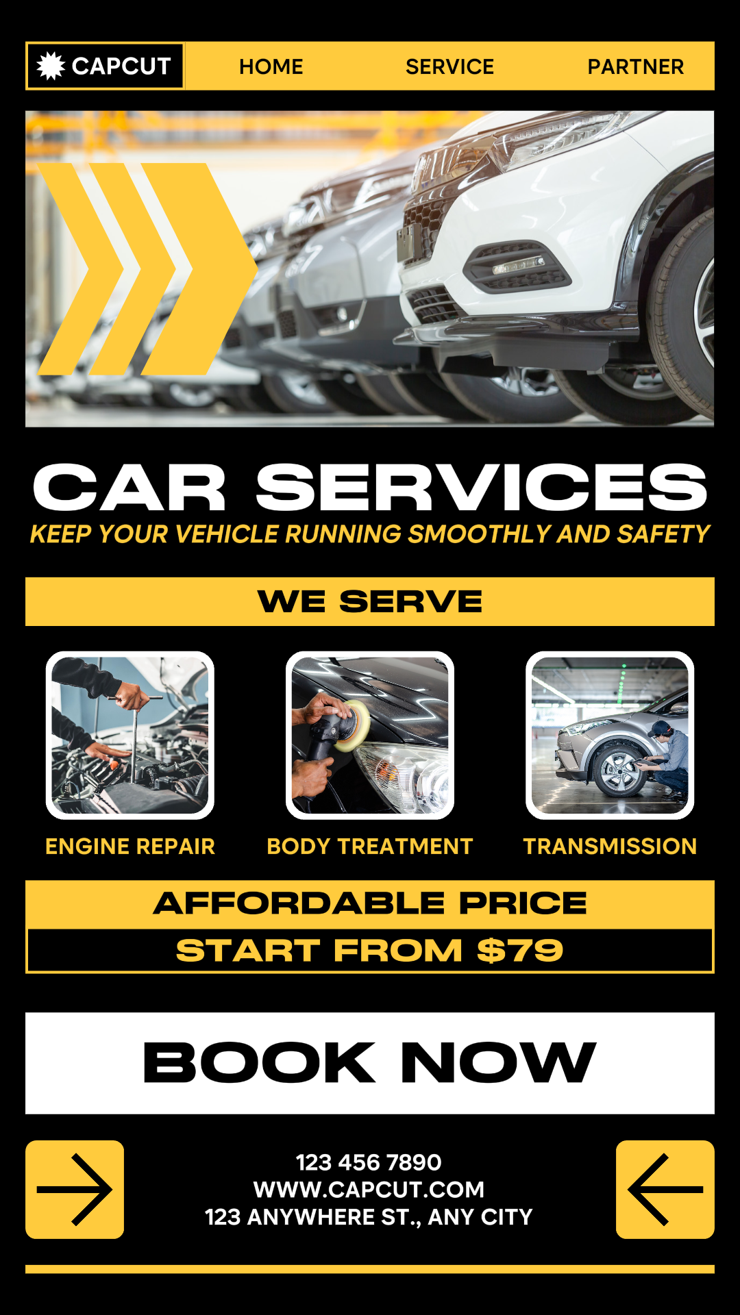 Modern Style Car Services Instagram Story Post