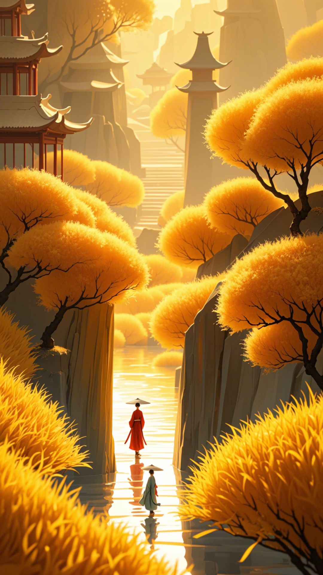 Wallpaper Creative Poster Trees And Valley