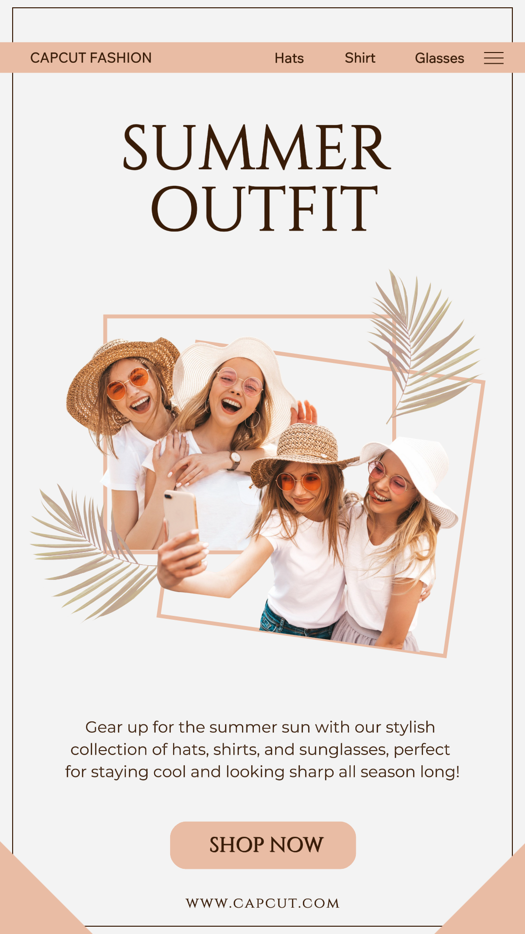 Kleidung und Schuhe Marketing Poster Instagram Story Beige Braun