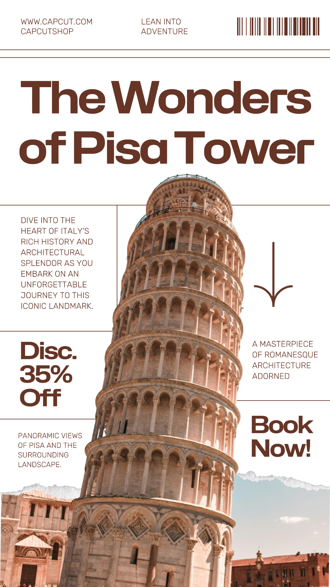 Travel Marketing Poster Travel diary Instagram Story white brown