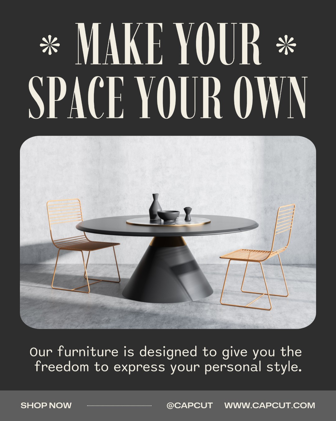 Dark Grey Minimal Furniture Instagram Post