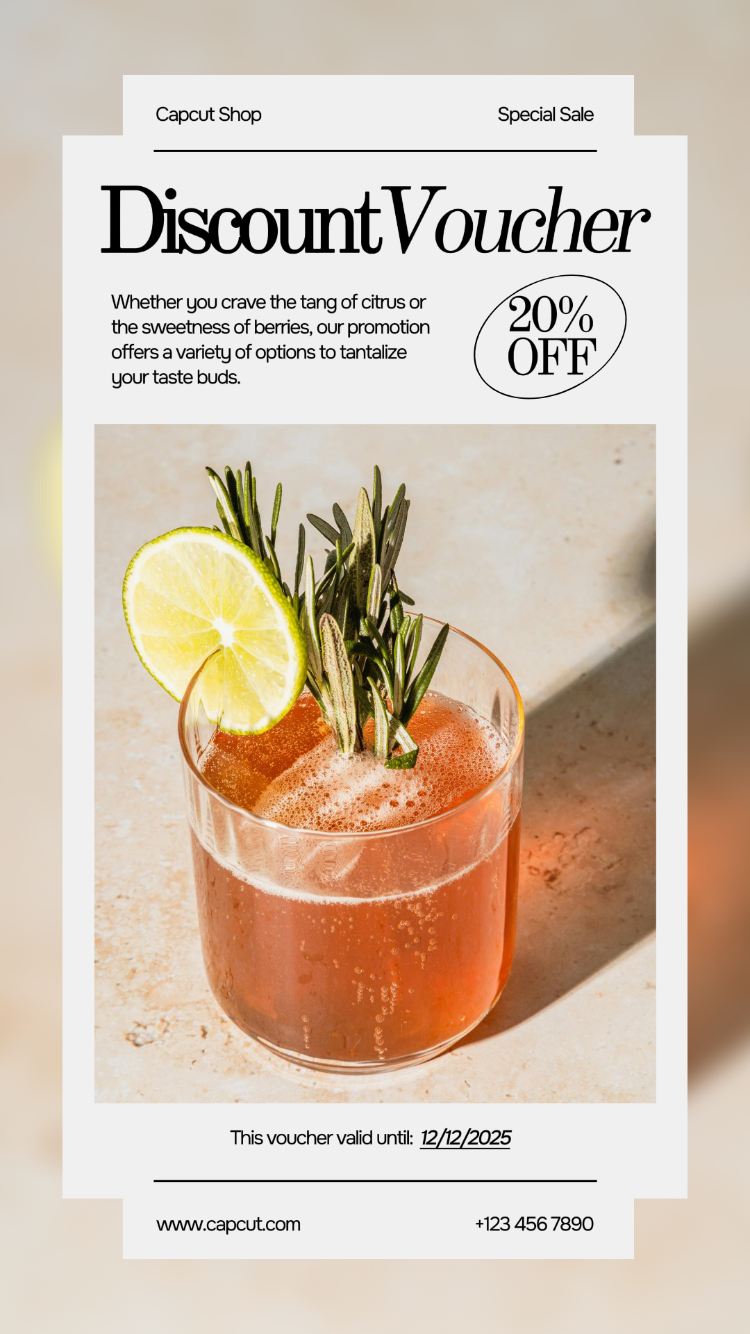 Getränke - Marketing-Poster-Gutschein Instagram Story