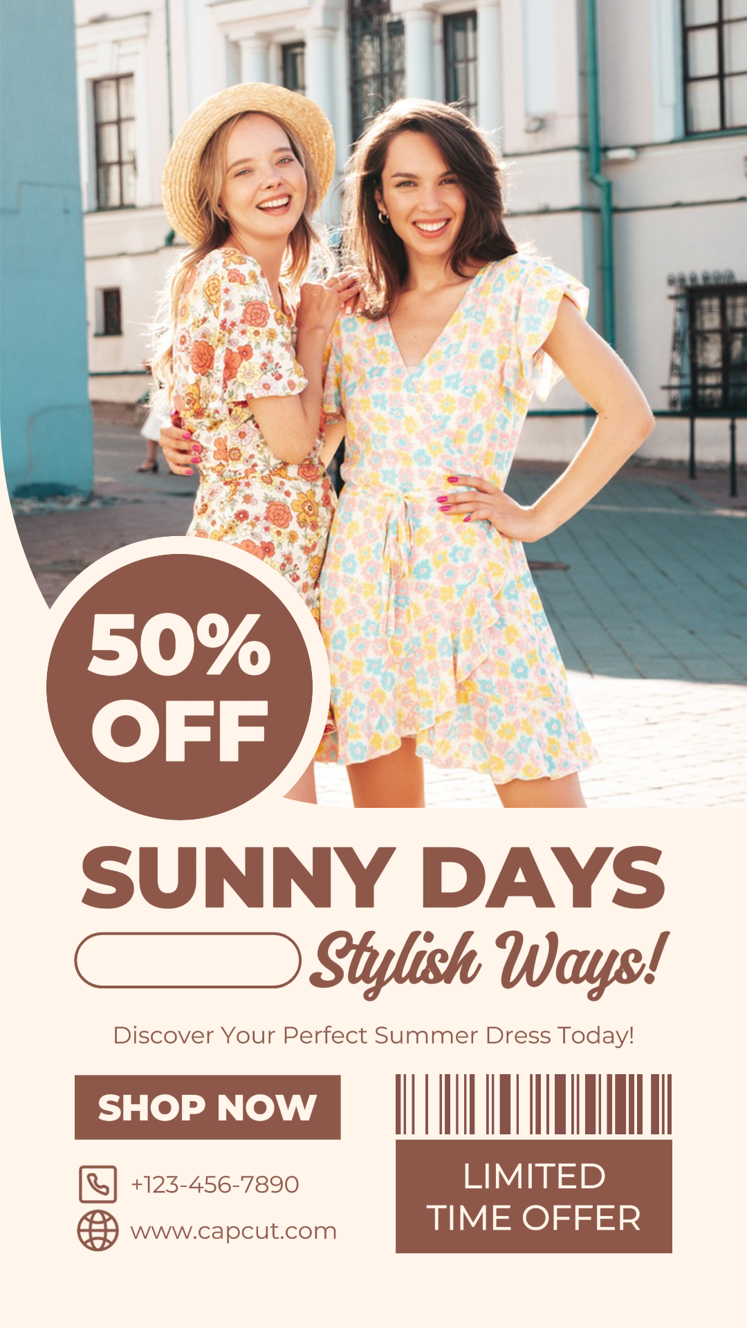 Poster Pemasaran Pakaian & Sepatu Instagram Story Sunny Days Cara Bergaya