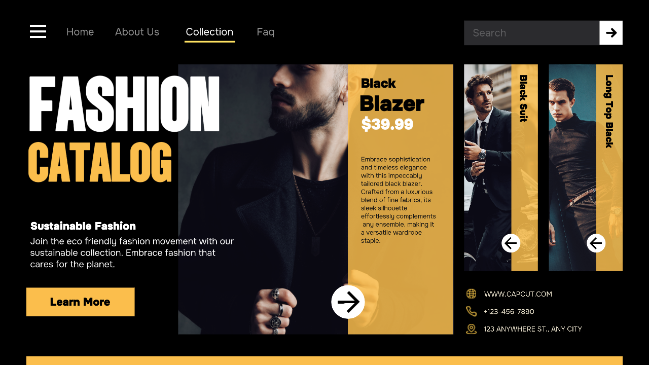 Fashion Website Landing Page - Negócios