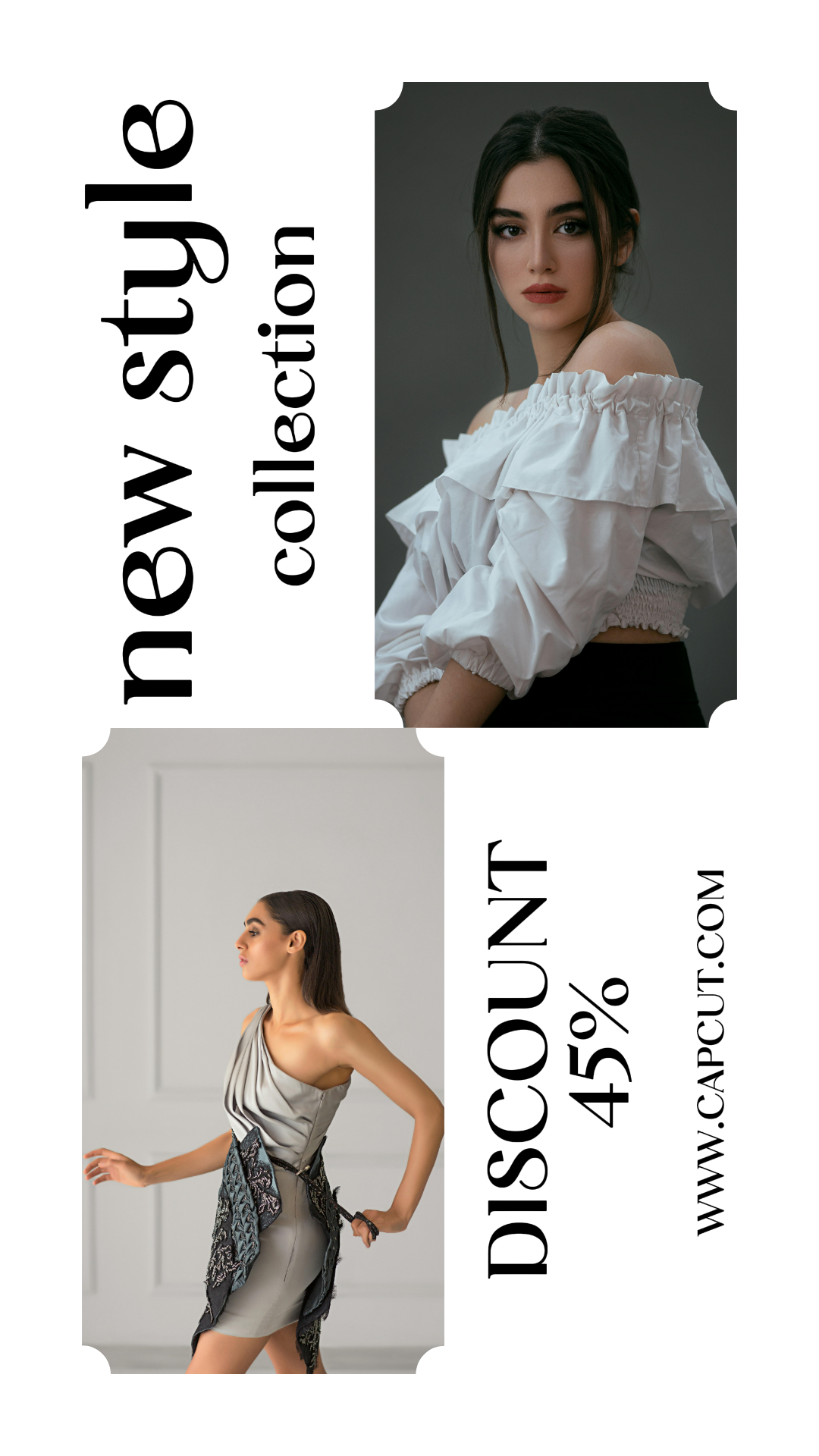  Cartel de marketing de collage minimalista instagram ropa y zapatos negro