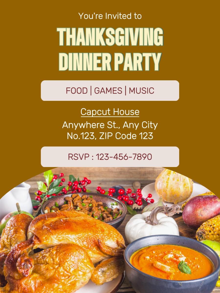 Jantar de Ação de Graças Convite Instagram Story