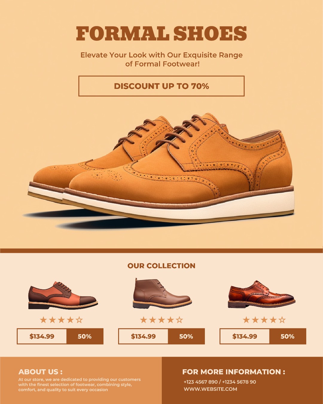 Promoción de zapatos formales para publicación en redes sociales