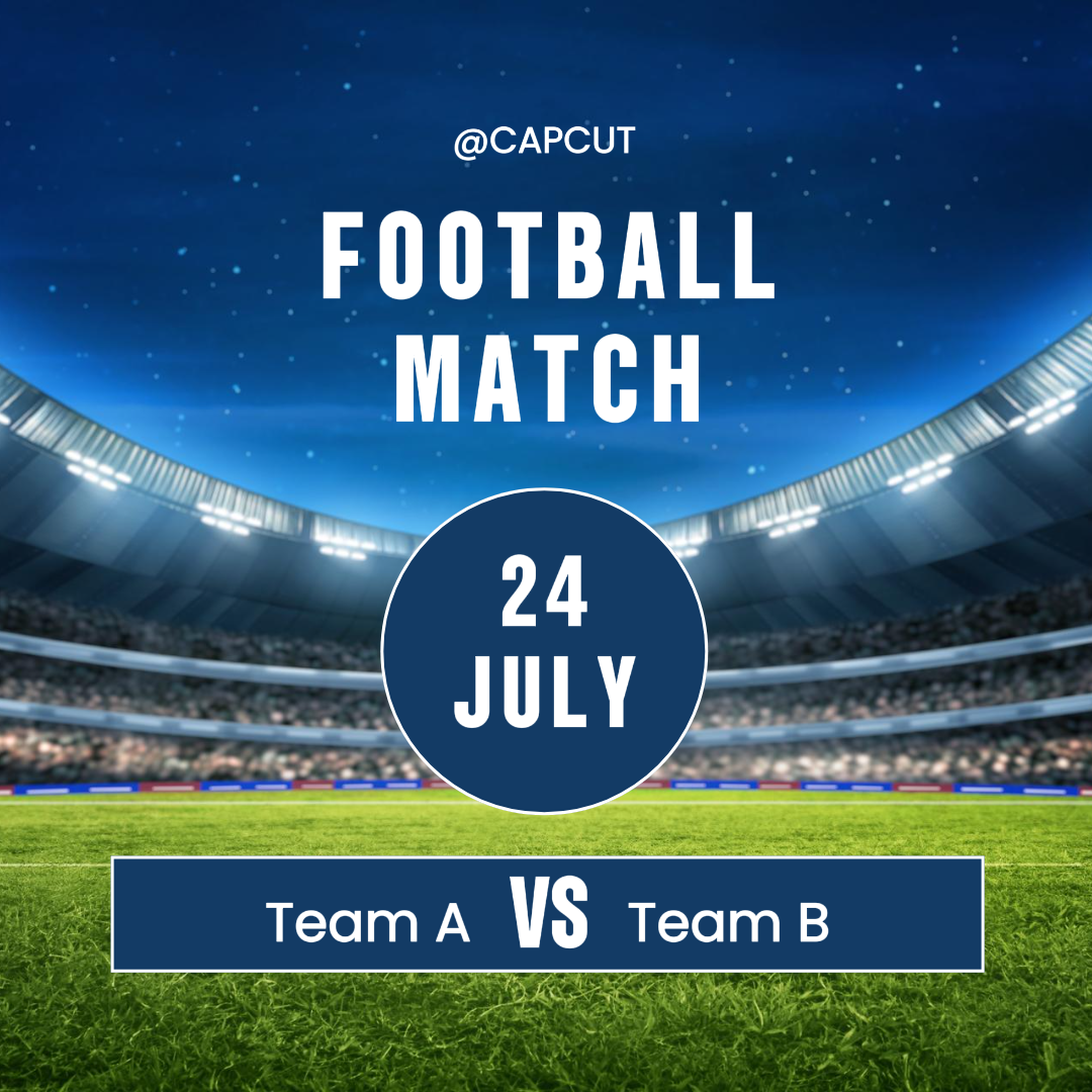 Sport und Spiel Kreatives Poster Fußball Instagram Post grün und blau