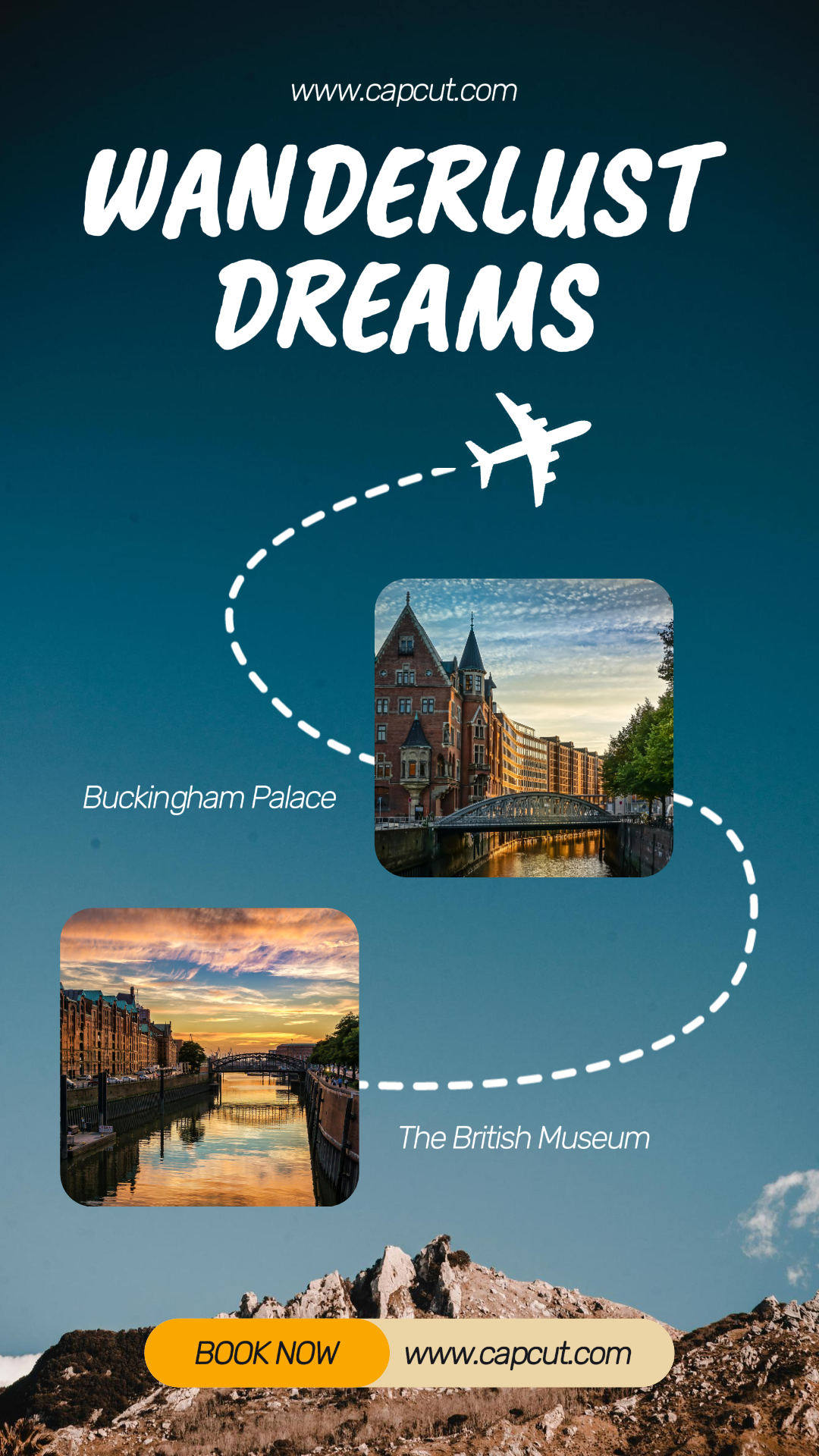 Cartel de marketing de viajes Instagram Sueños de Wanderlust 