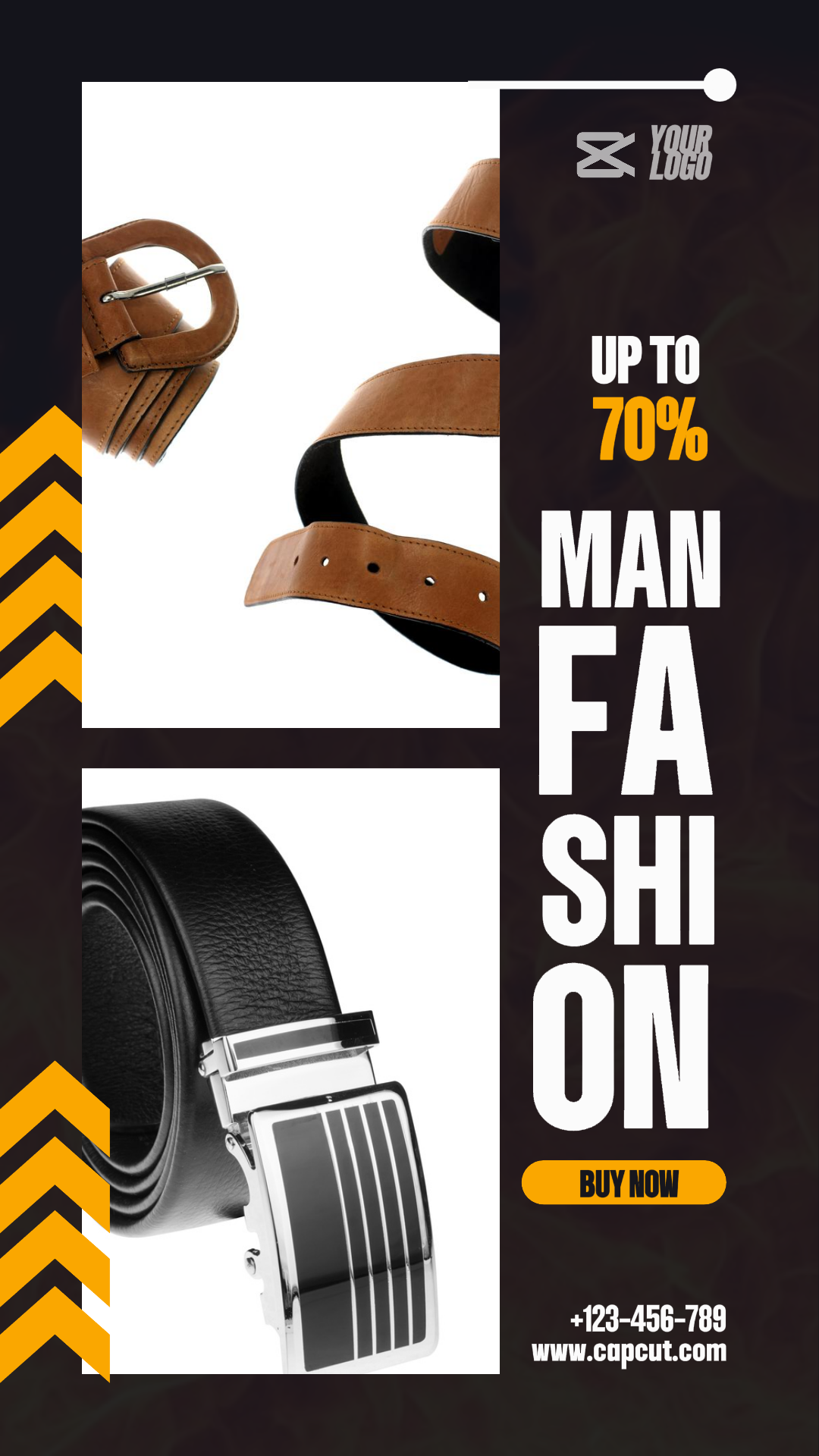 Promosi Sabuk Mode Pria Kisah Instagram Hitam