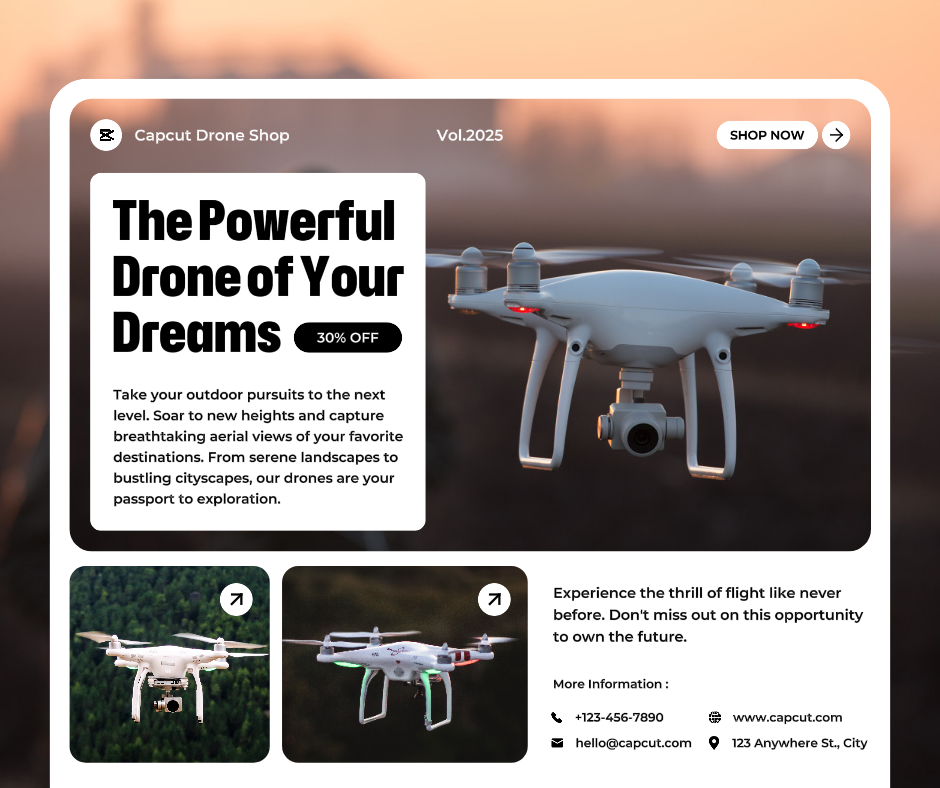 Promoção de drones eletrônicos Post no Facebook