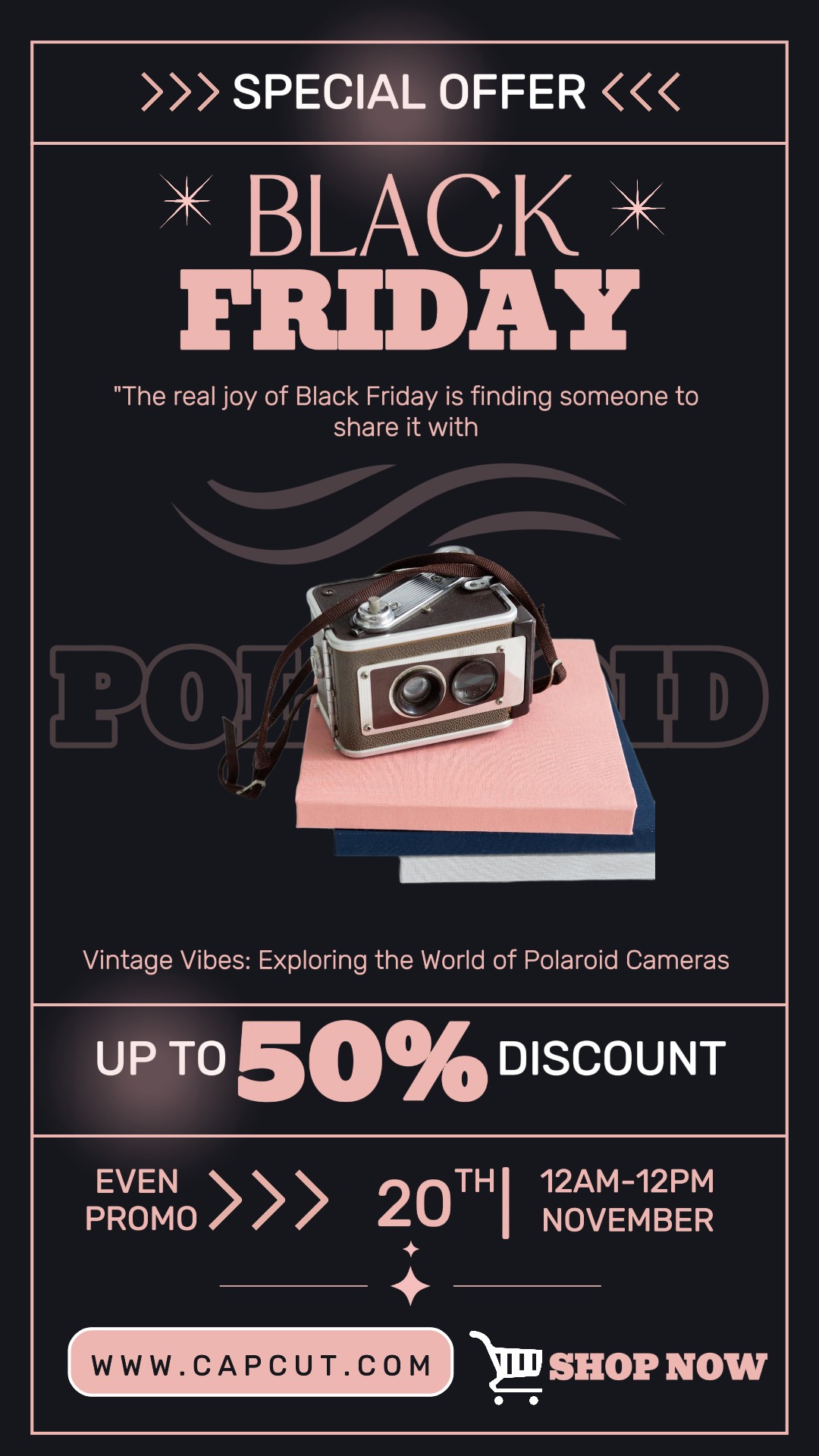 Promoção de vendas da Black Friday Camera Polaroid 