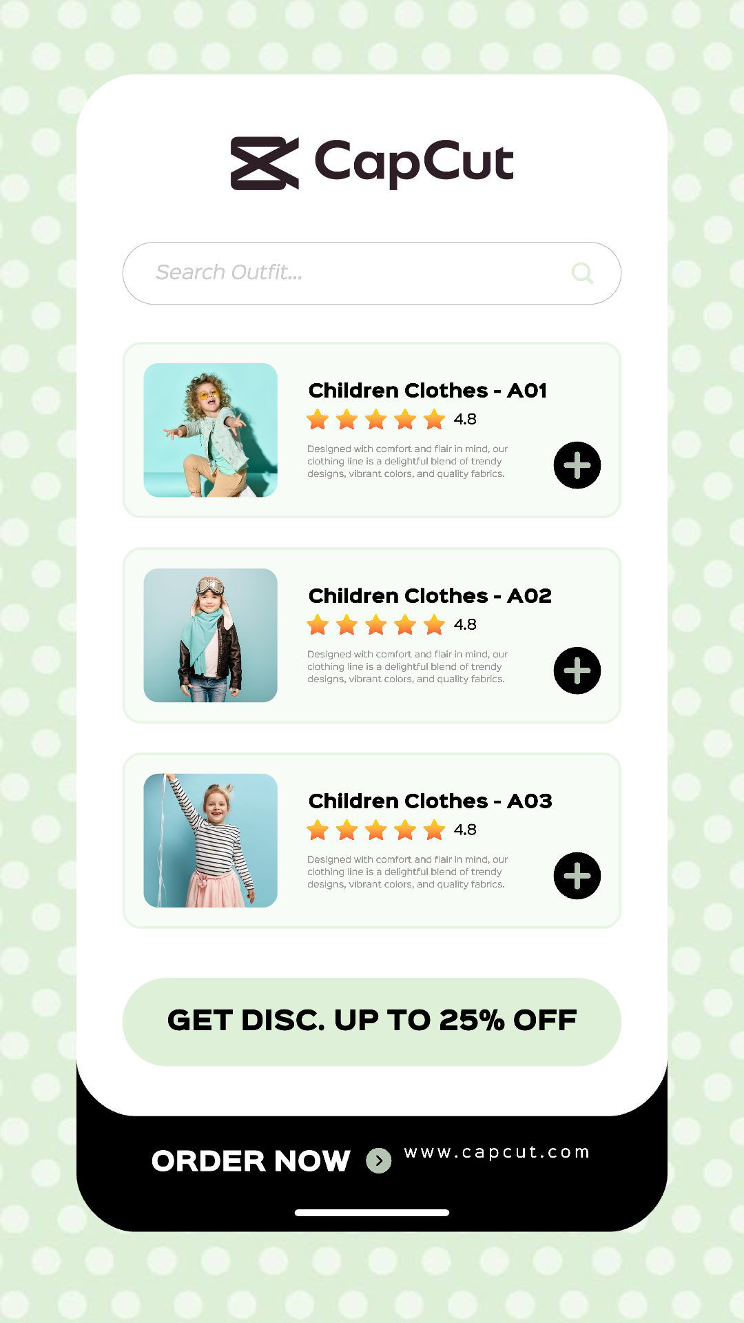 3 Multi-product Image + Children's Clothes Promotion UI Style