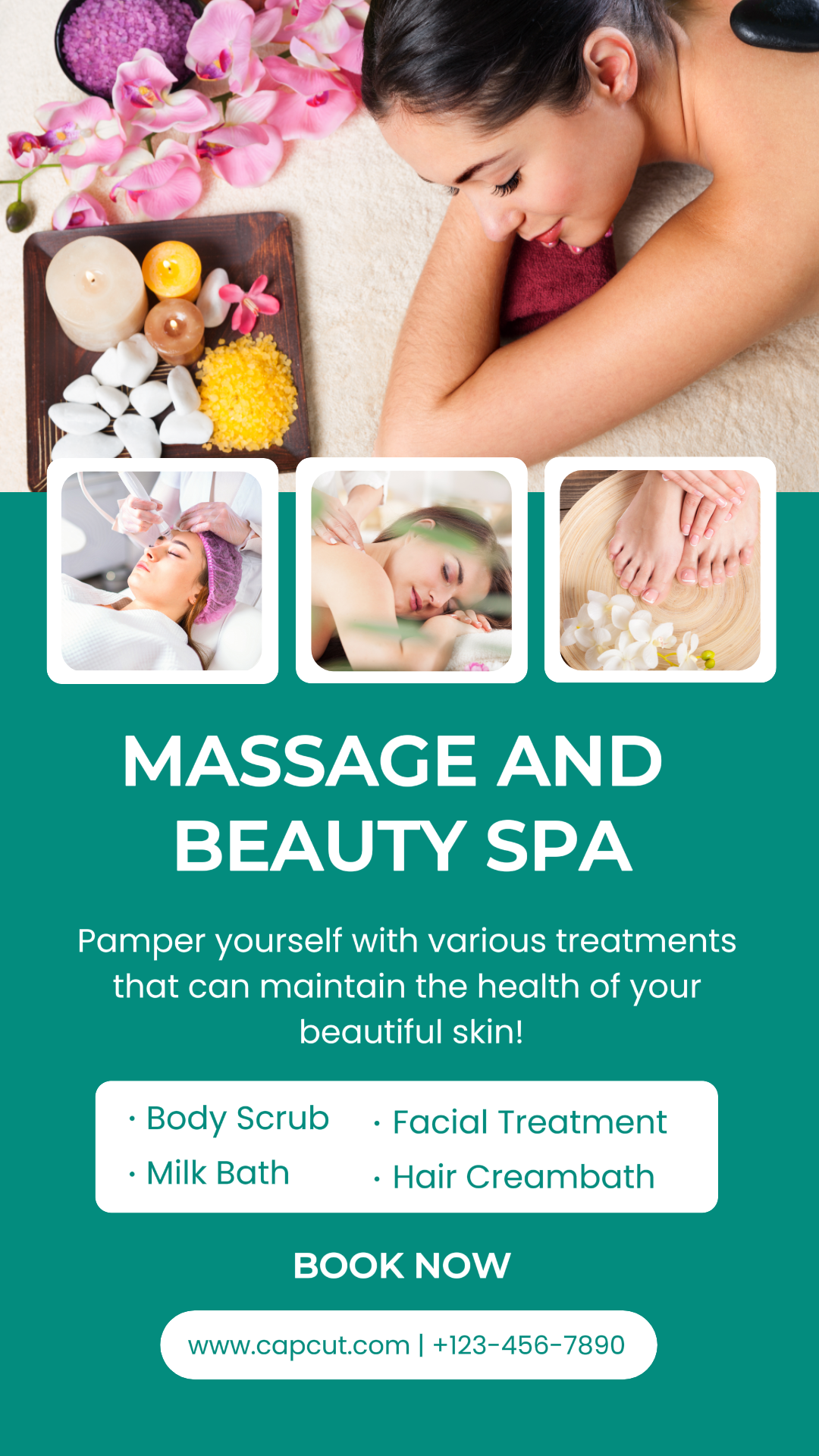 Tiktok Thumbnail Schönheit und Pflege Massage und Beauty Spa 