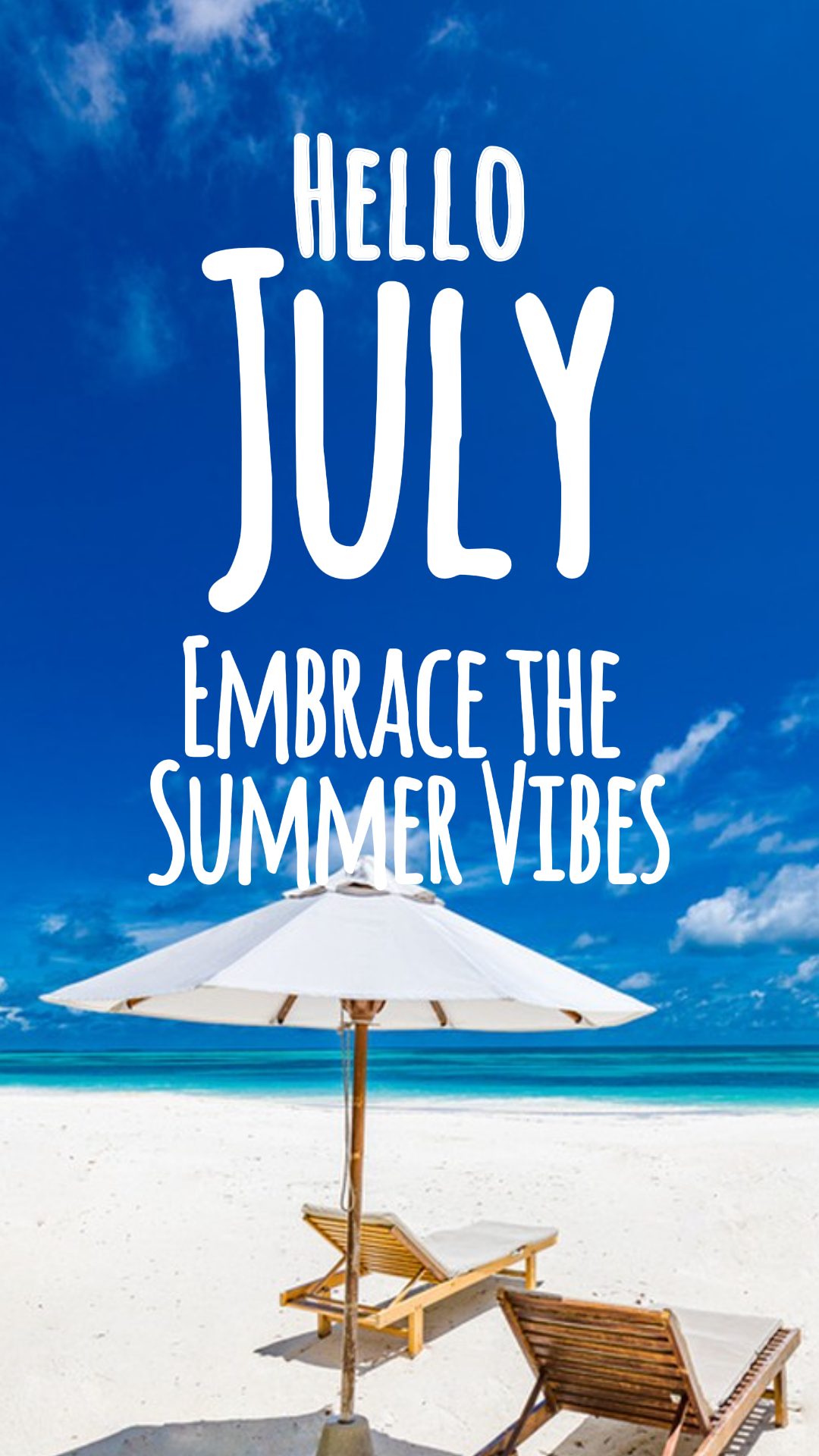 Hello July Creative Poster Instagram Poster Blue