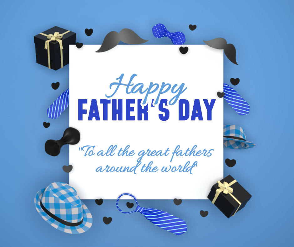 Vatertag - Kreatives Poster Happy Father 's Day Facebook Post Blau und Weiß