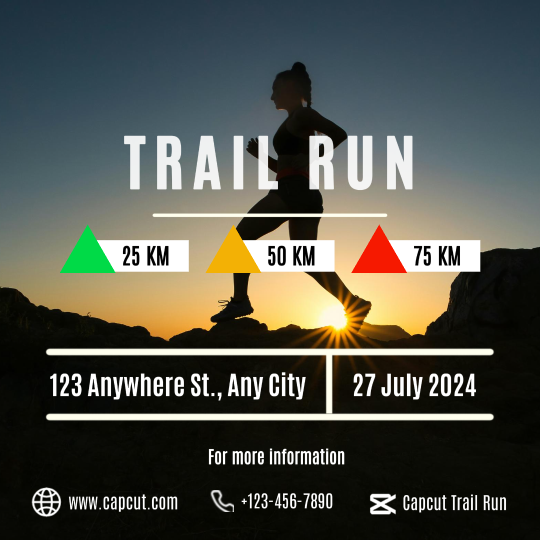 Sport- und Match-Marketing-Poster Leichtathletik-Instagram-Post Trail Run