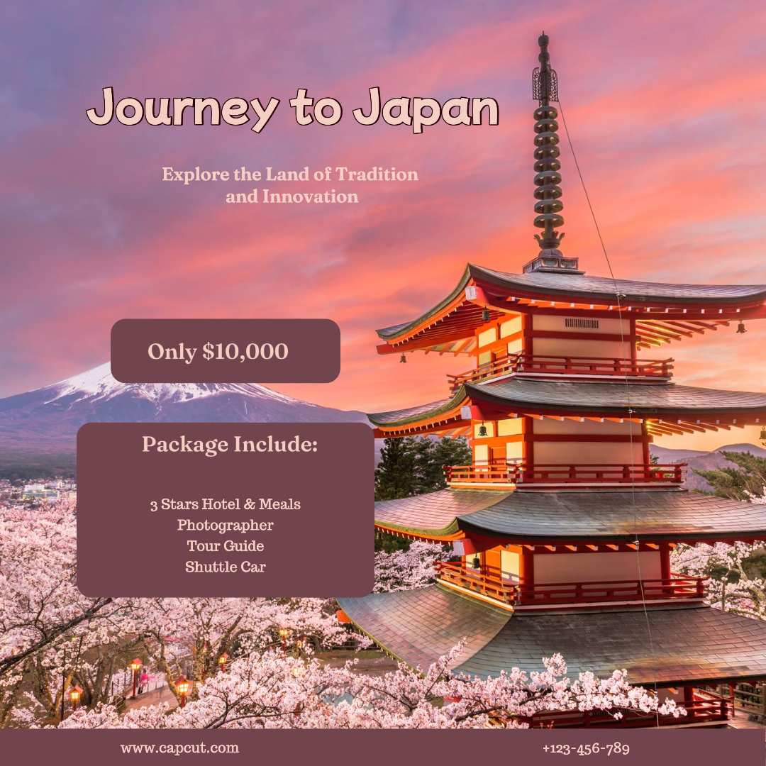 Travel Marketing Poster Instagram Post purple style