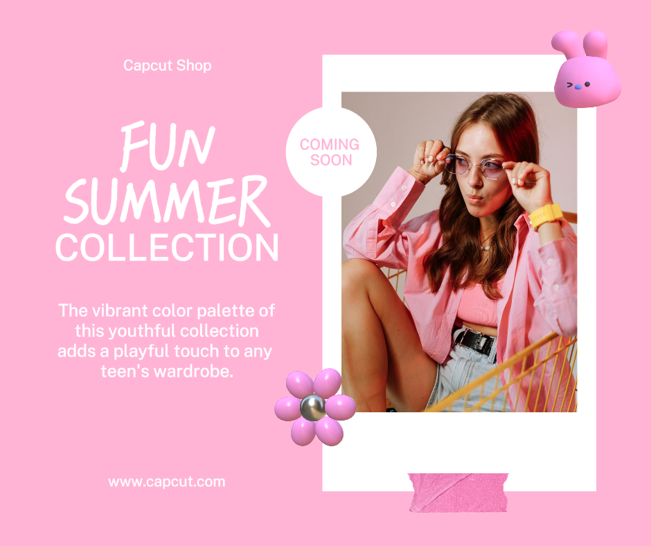 Clothes Fun Summer Collection Facebook Post Pink Tone on tone style