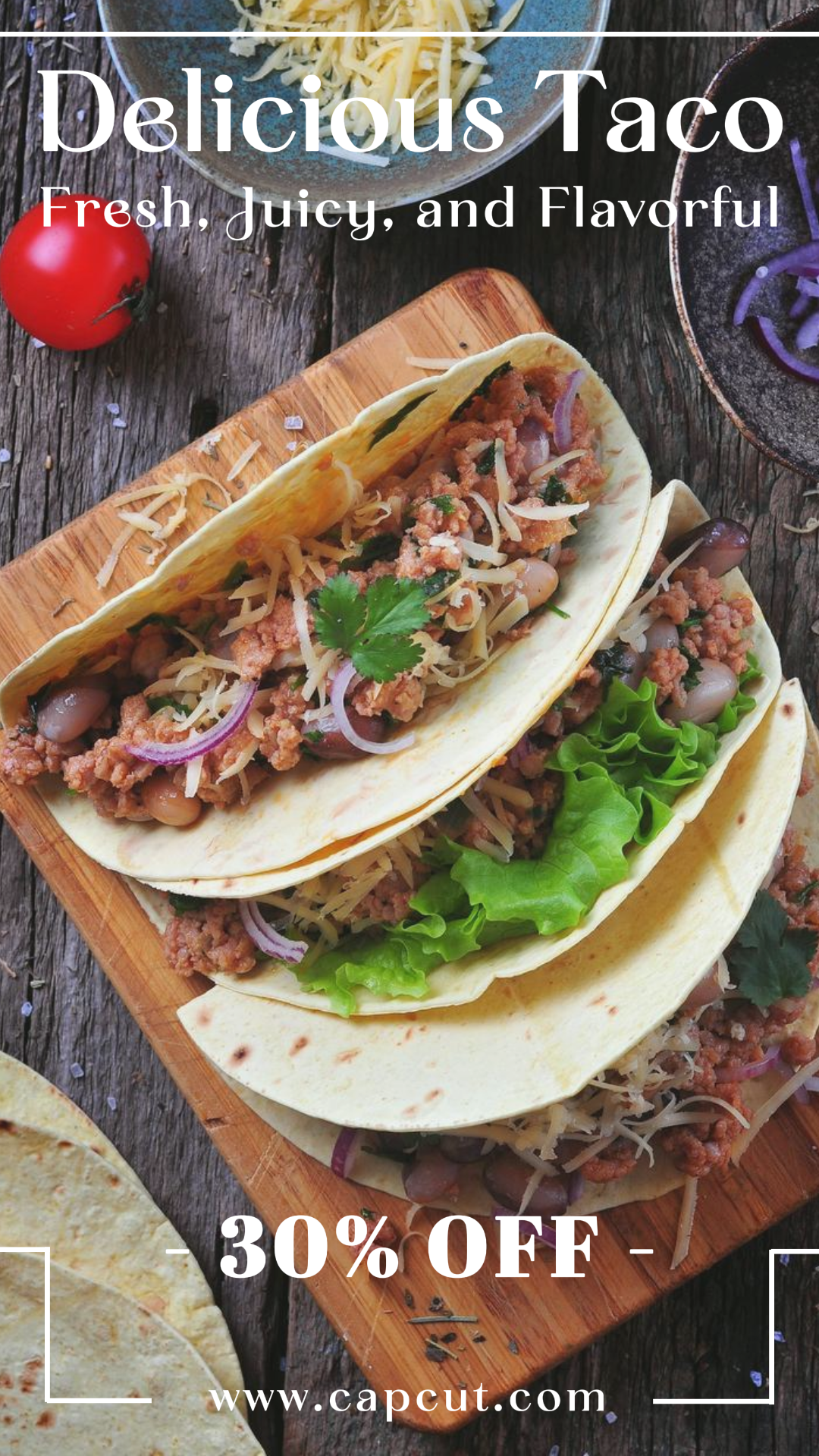 Comida Deliciosa TacoPromoción Instagram Historia GreenTea Minimalista