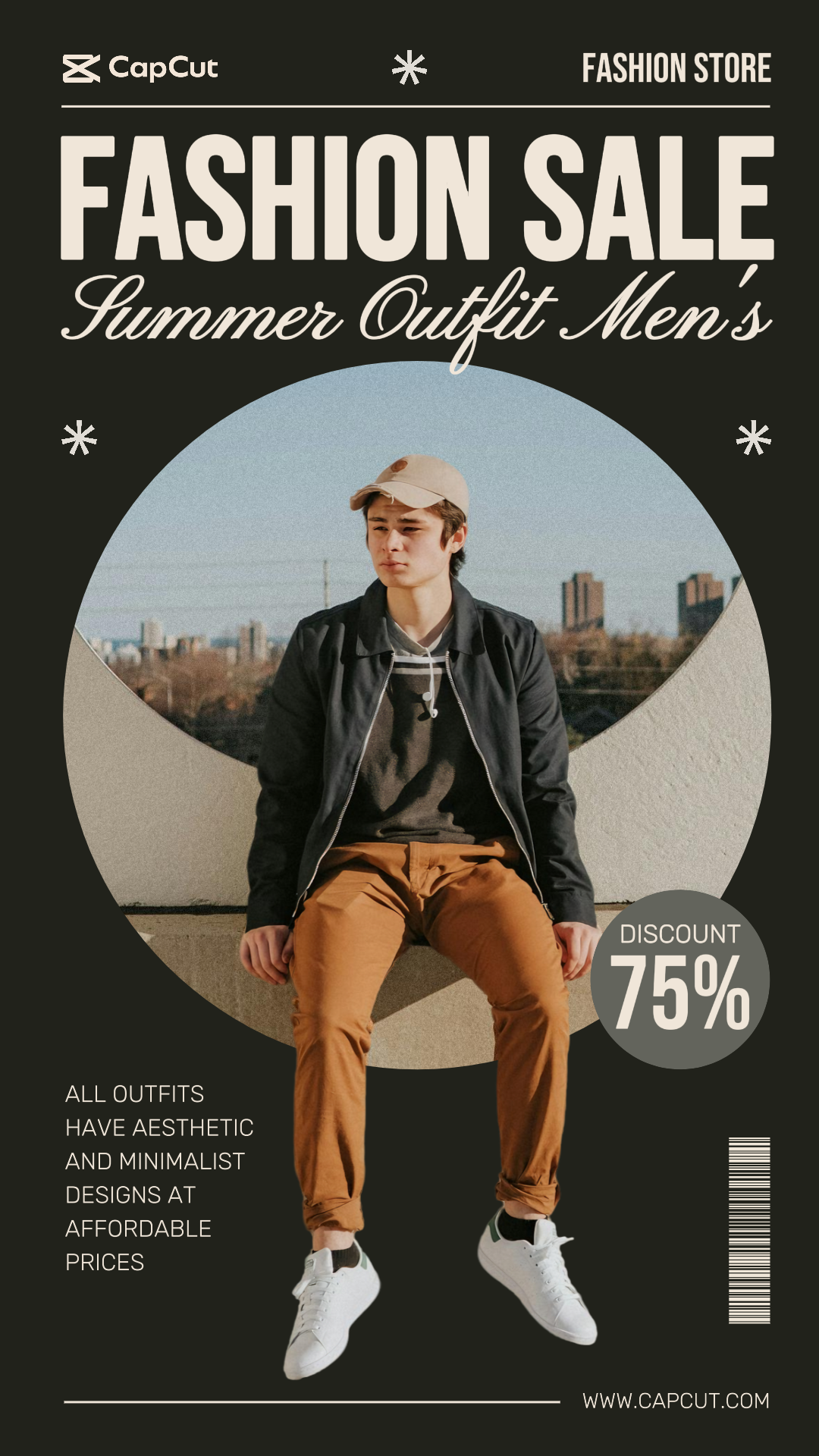 Clothing and shoes - Marketing Poster Fashion Sale Outfit Men's Instagram Story Black Minimalist