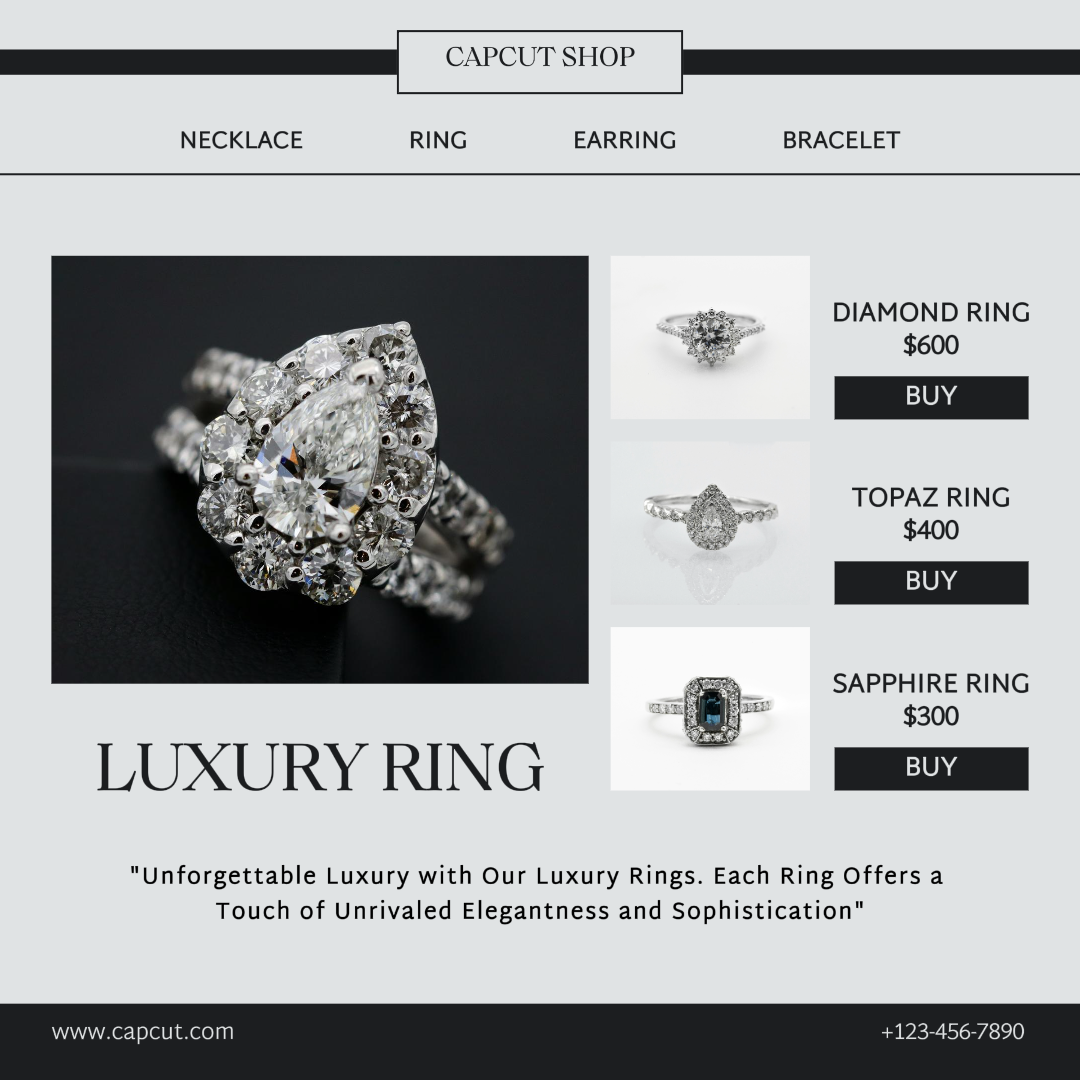 Jewelry And Accessories Marketing Poster Instagram Post Luxury Ring