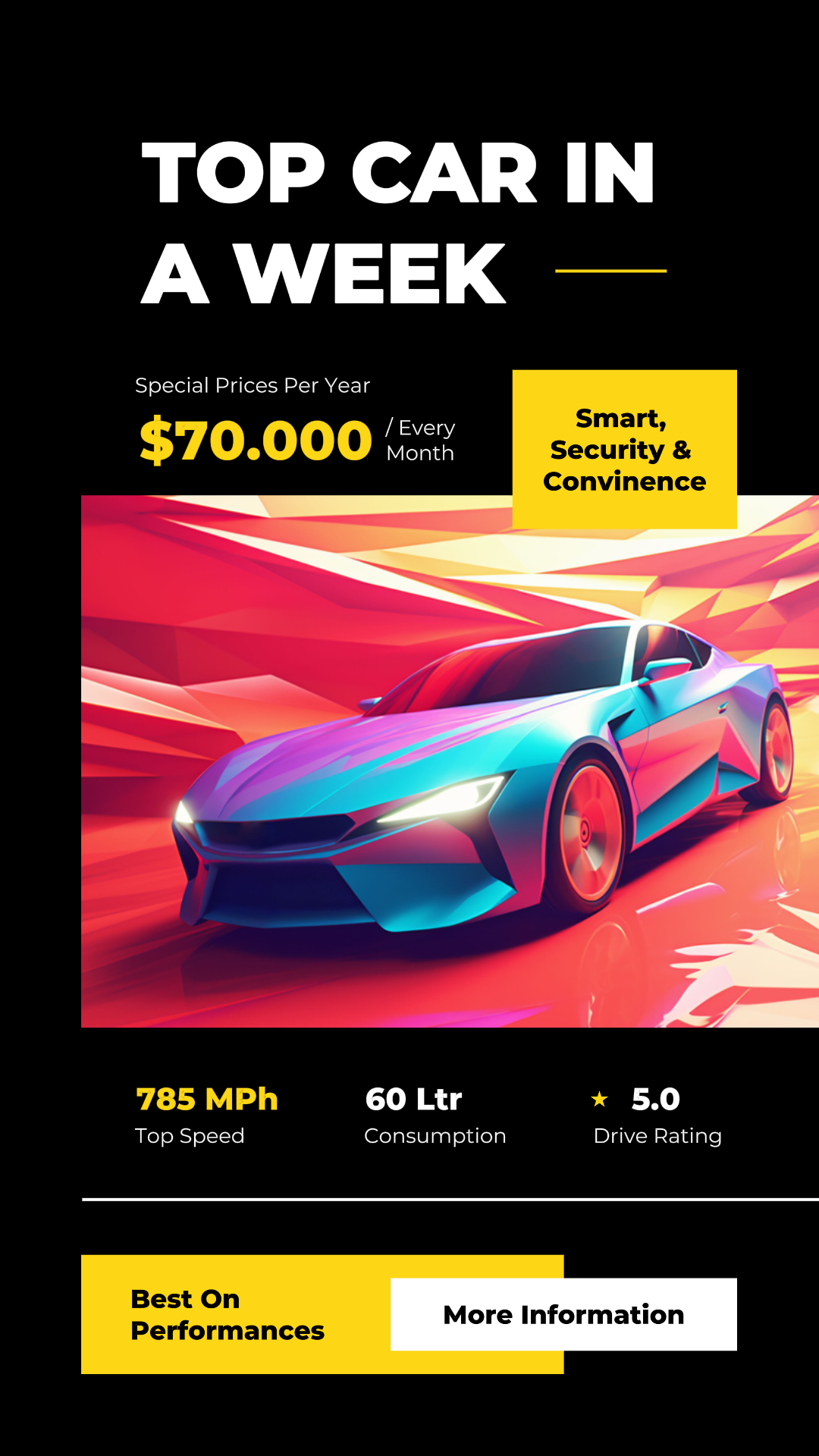 Top Car Week Instagram Story Modern Black