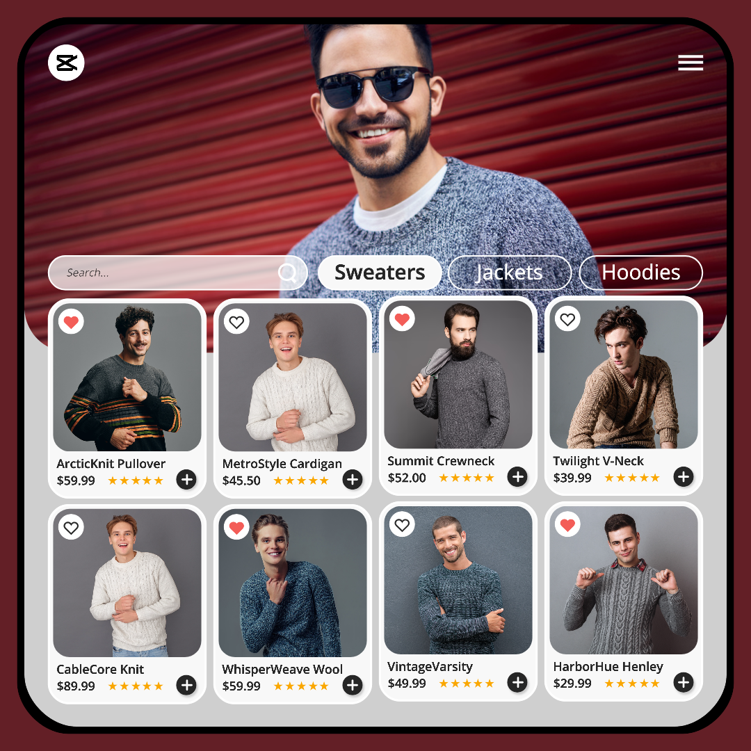 2024hot Promotional Page In-app Category Page Men's Clothes