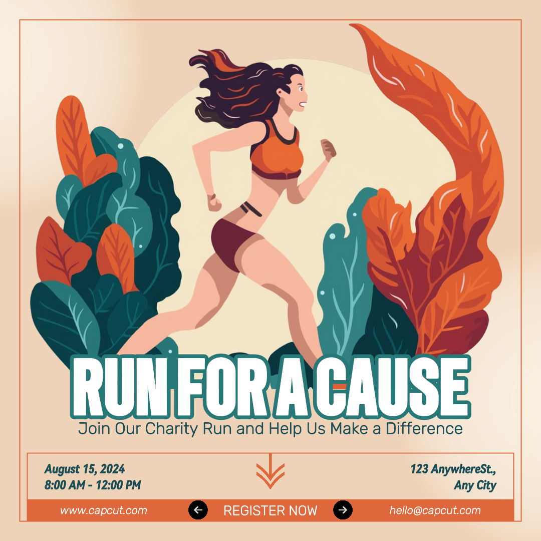 Sports and Match - Creative poster Girl's Power Instagram post Orange