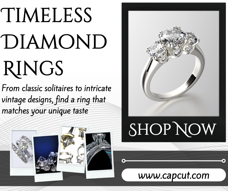 Joyas y accesorios - Cartel de marketing Anillos de diamantes atemporales Publicación de Facebook