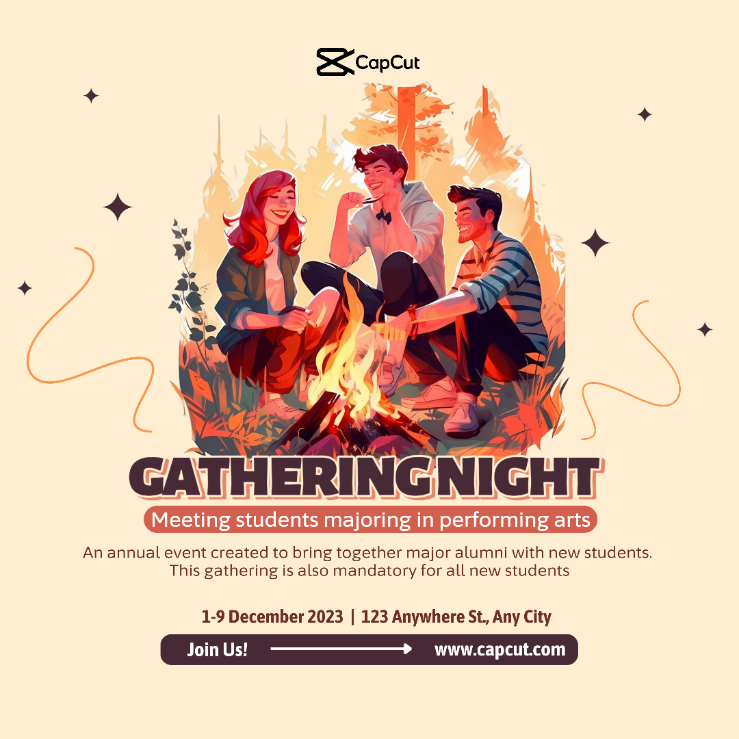 Evento Atividade reunião noite Instagram Post