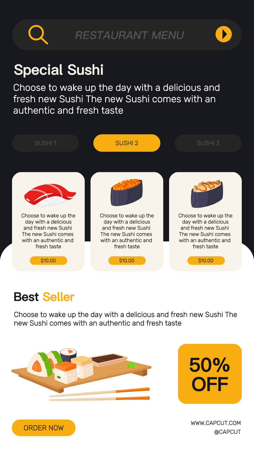 Restaurant Menu List Illustration Tiktok Post