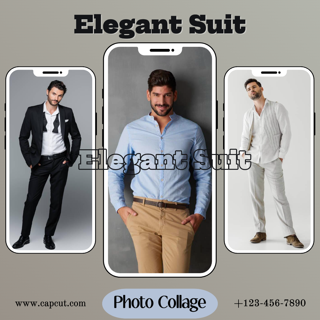 Eleganter Anzug Minimalistische Collage Instagram Post