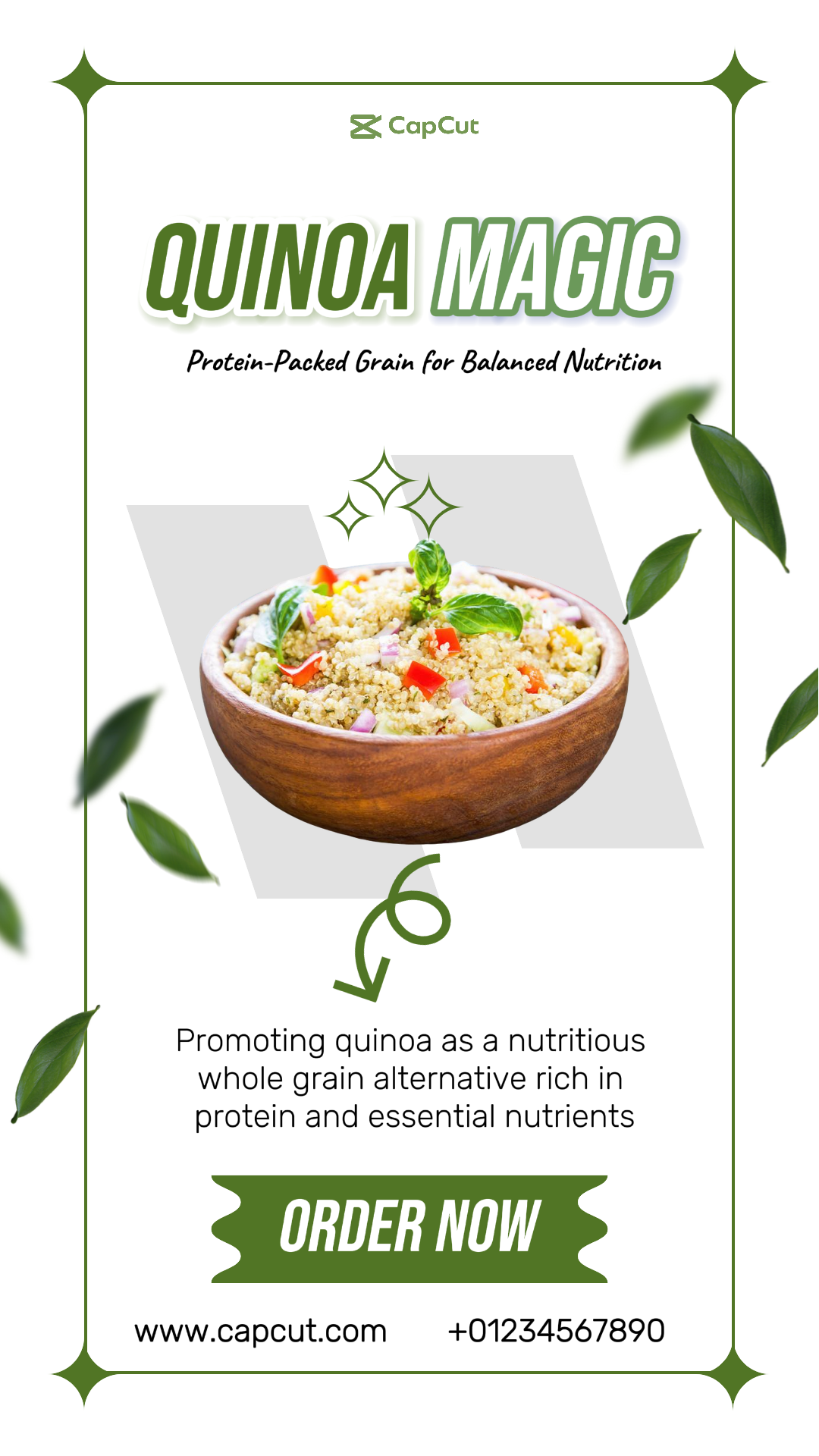 Póster de Comercialización de Alimentos y Bebidas Quinoa Magic