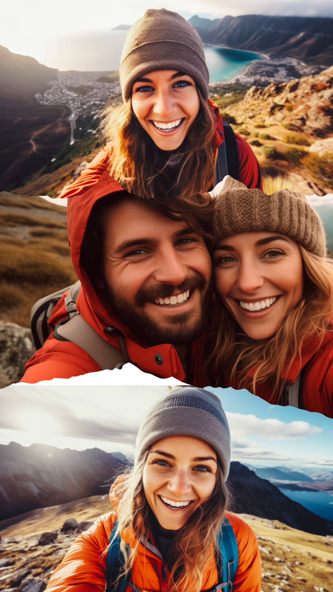 Casal de colagem de fotos sem marketing