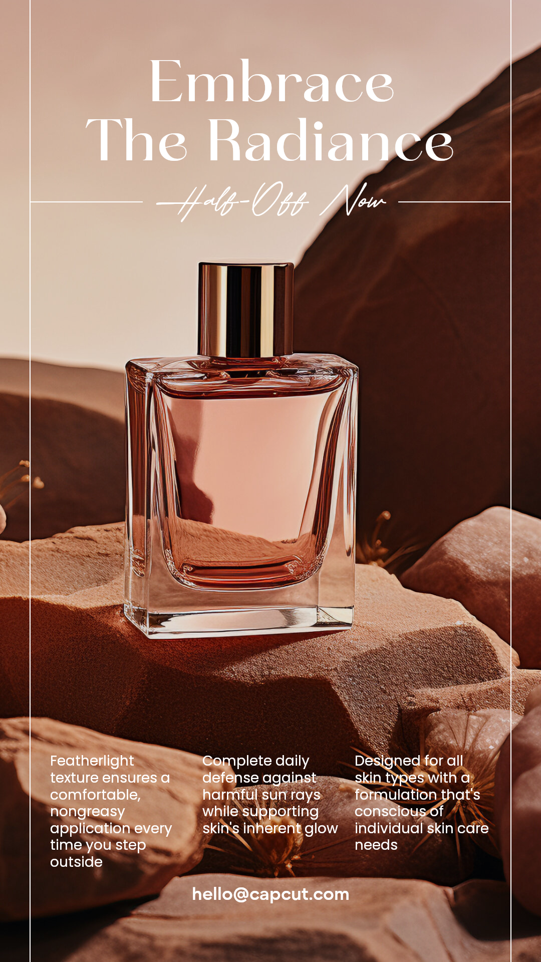 Belleza y cuidado personal Exhibición del producto Presentación detallada