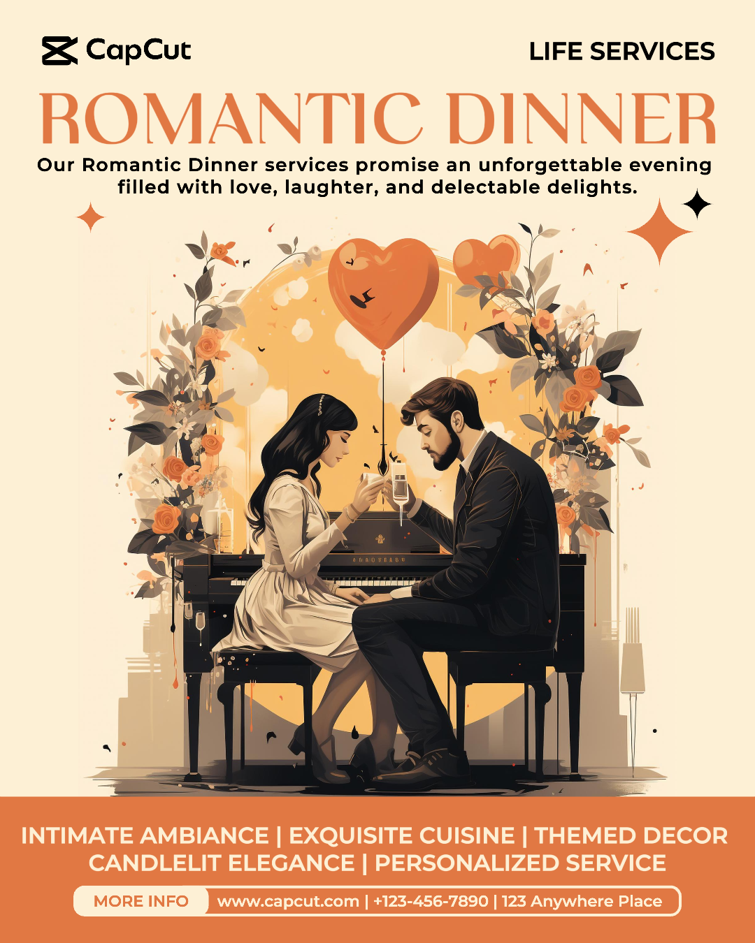 Layanan Kehidupan Romantis Makan Malam Potret Instagram