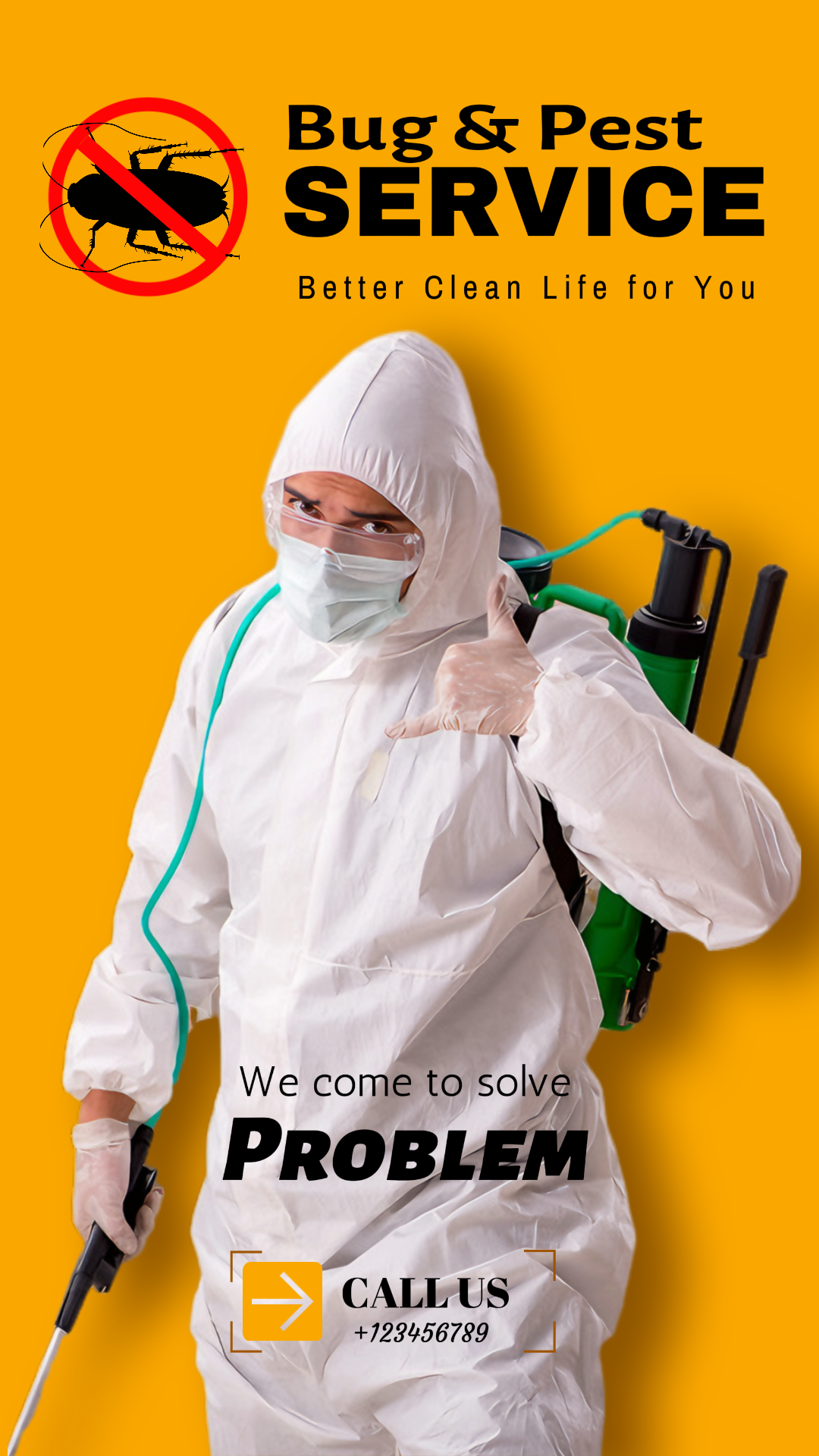 Life Service Chamada de Bug Promocional Minimalista Amarelo