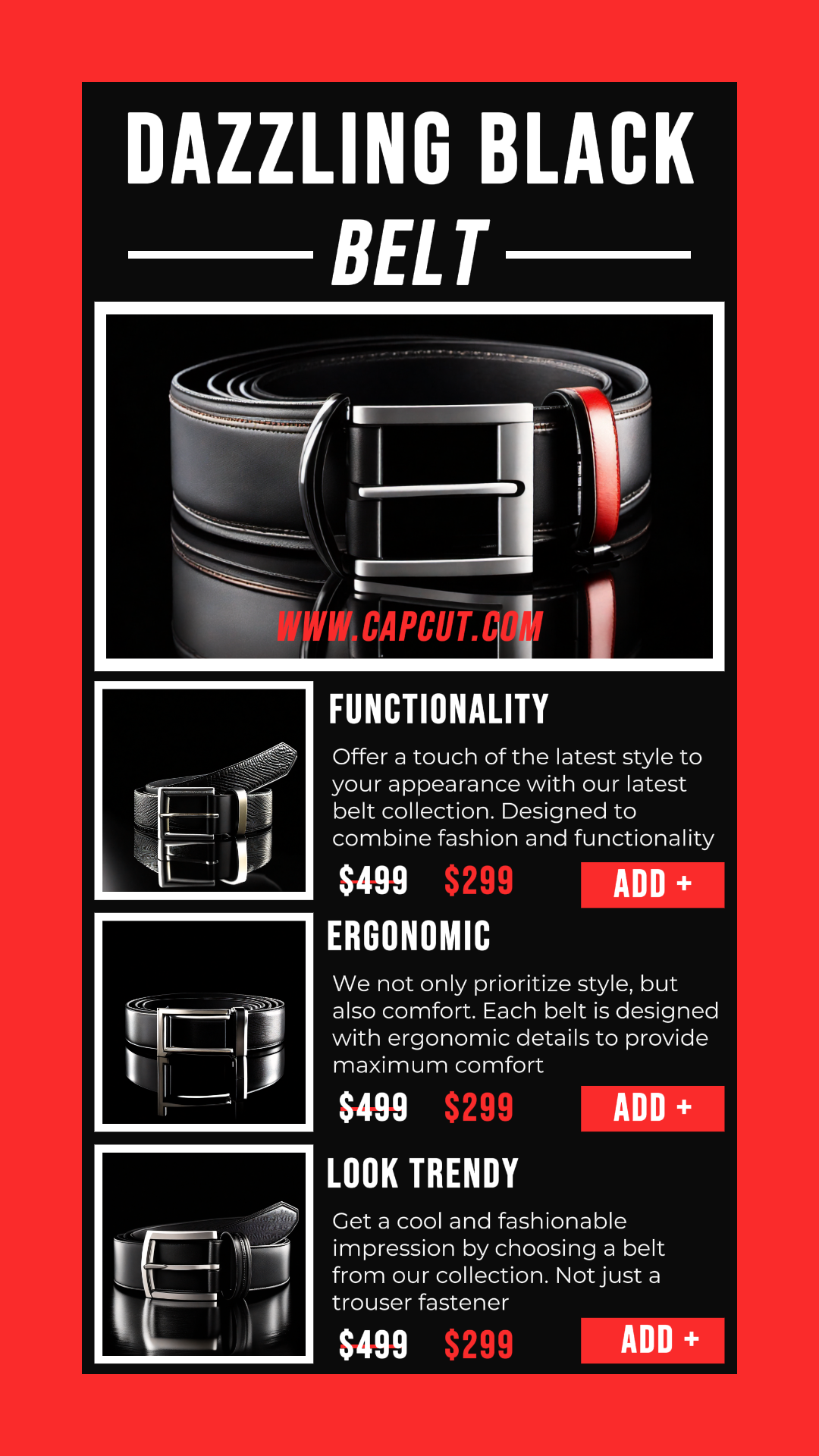 Producto de venta de cinturones para hombres  