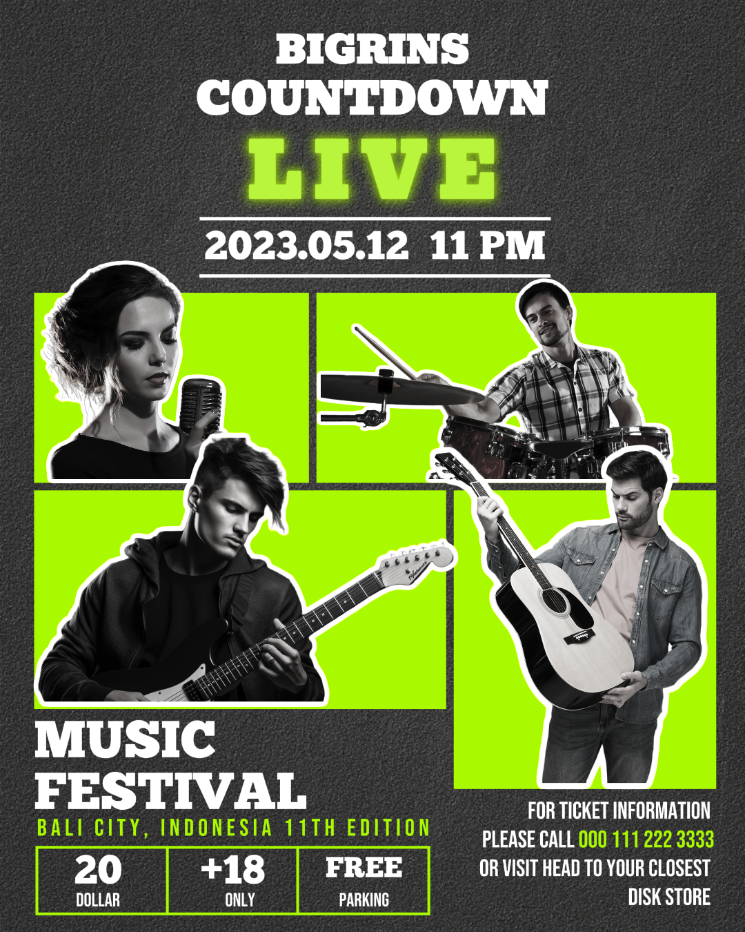 倒计时音乐节推广Instagram Potrait