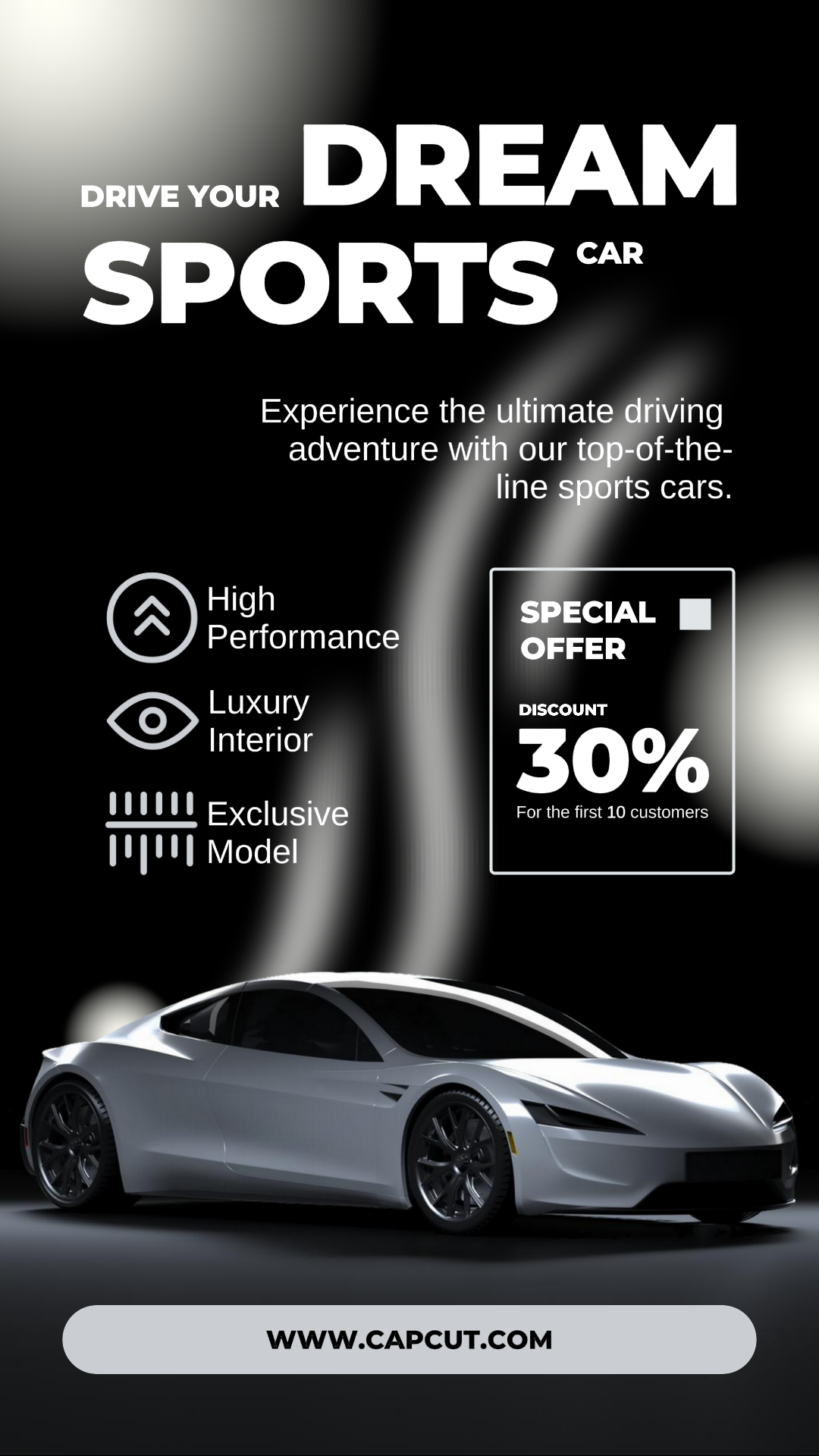 Voitures Promotion Vente Instagram Story Voiture de sport