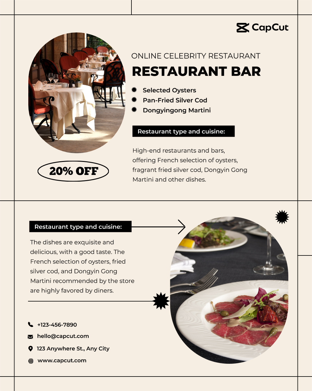 Promoción Turística restaurante mostrar estilo simple