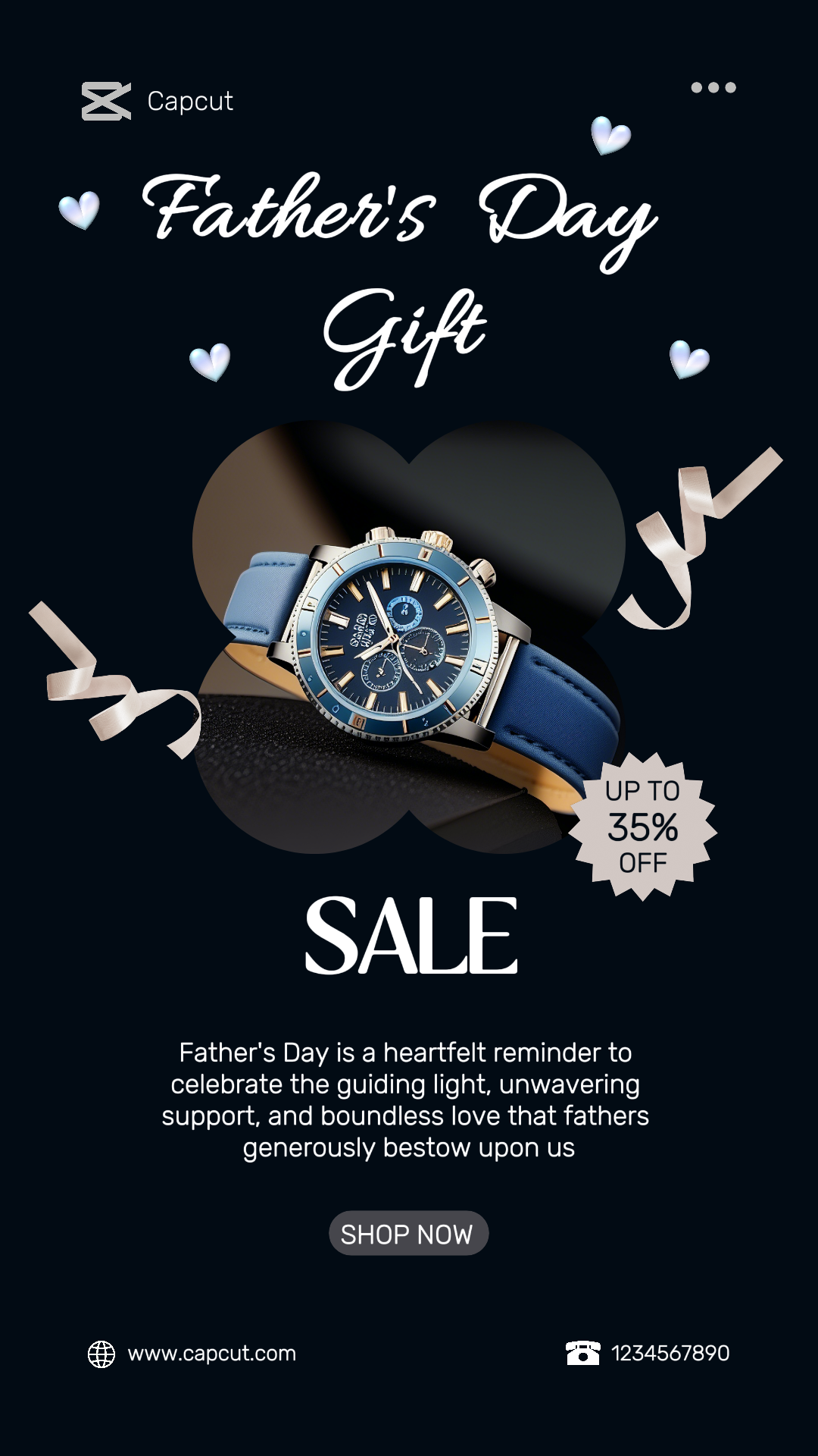 Father's Day, General Industry, Marketing Poster, Tiktok, Blue simple