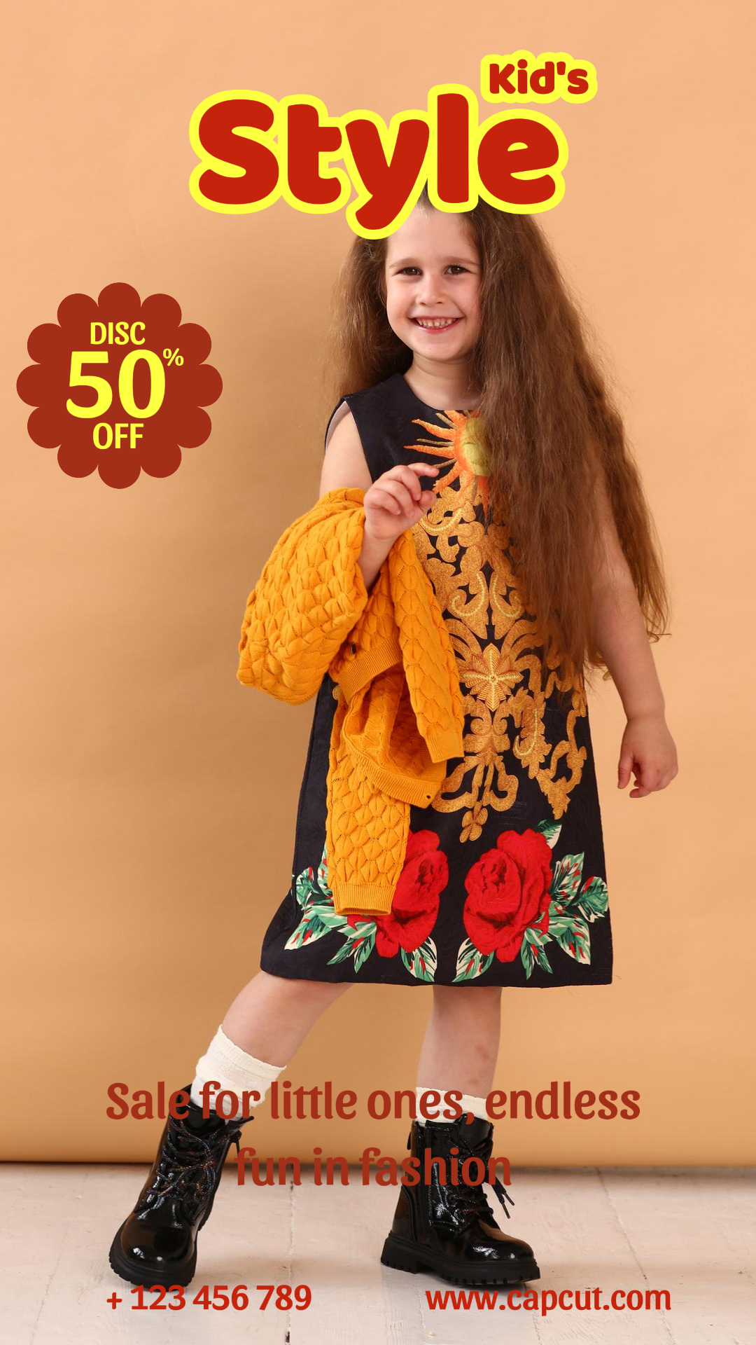 Cartel de marketing de ropa y zapatos Moda infantil TikTok