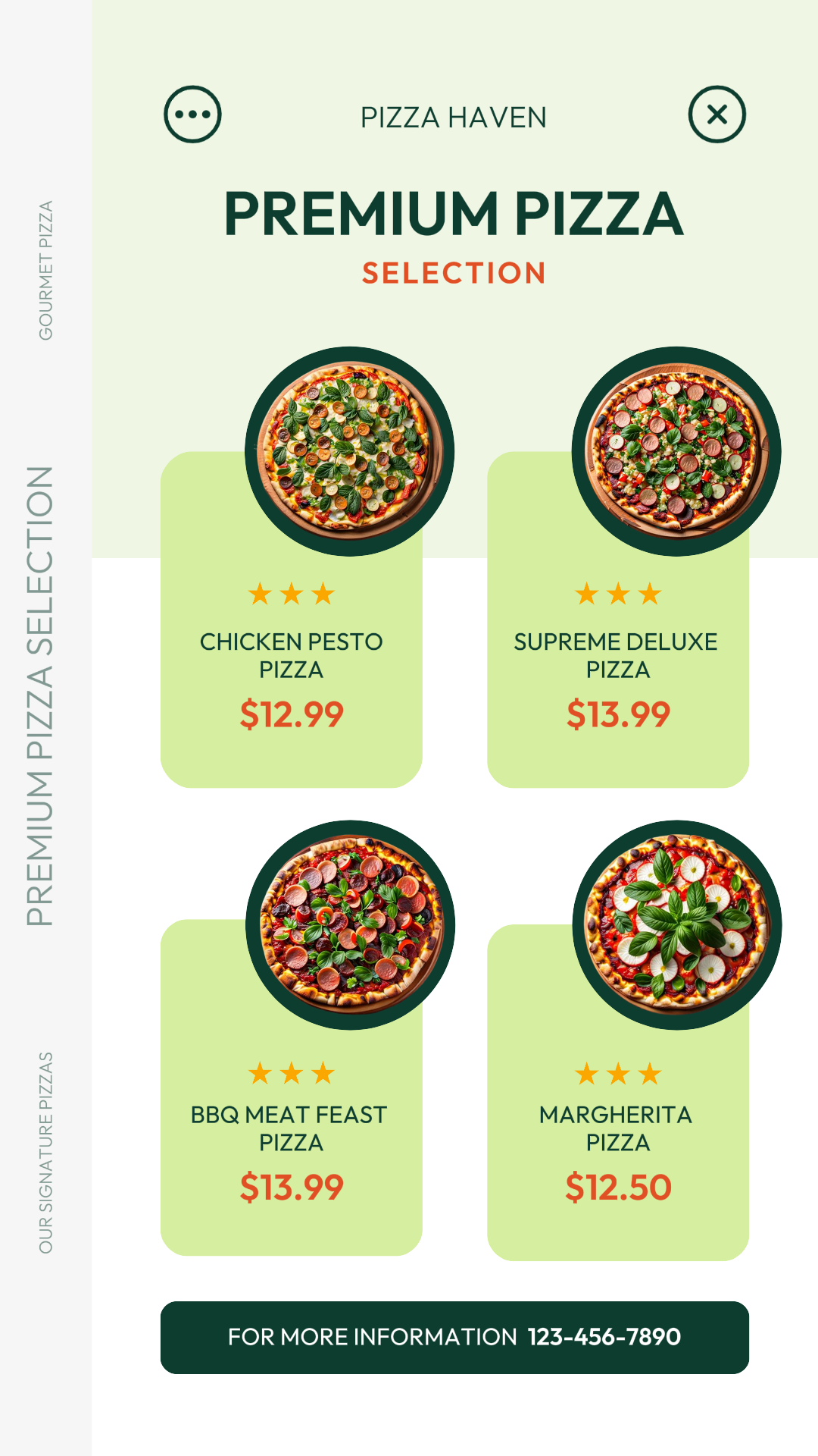 Comida Pizza Menu Instagram Story Verde