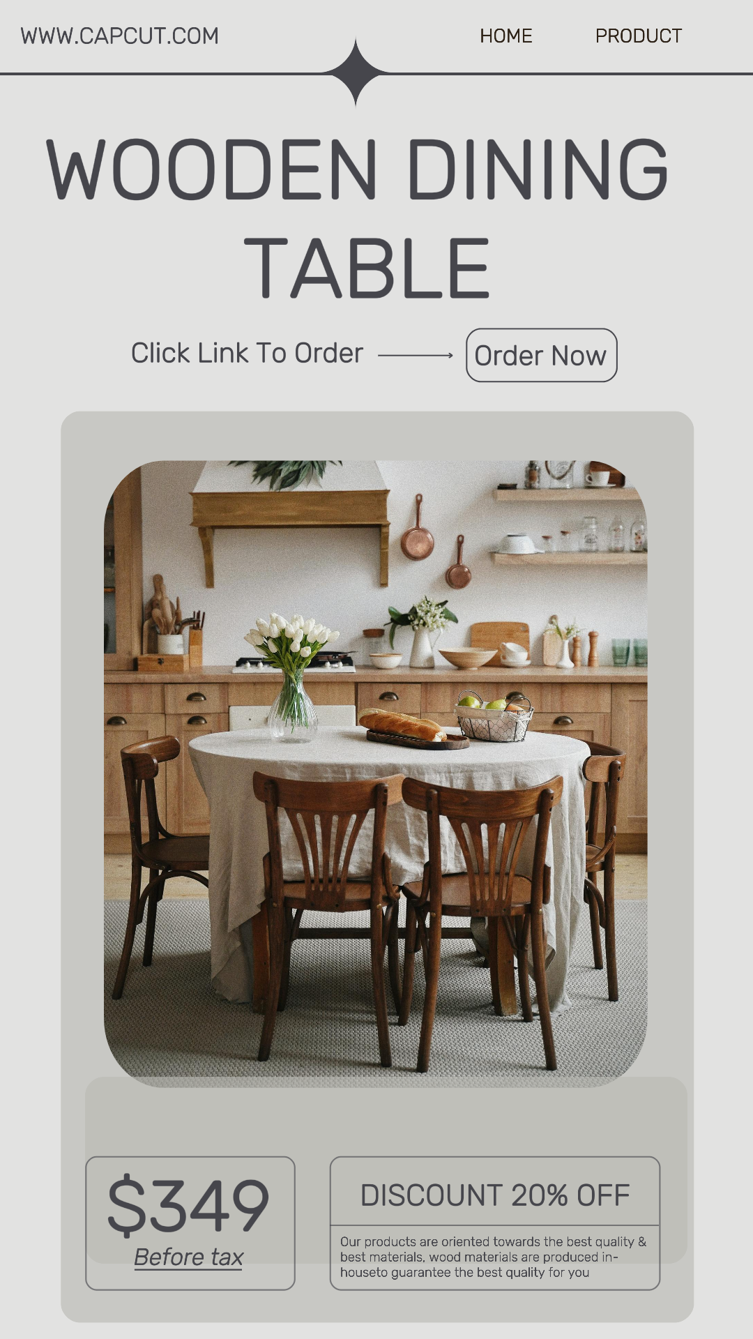 Dining Table Product Display Instagram Story
