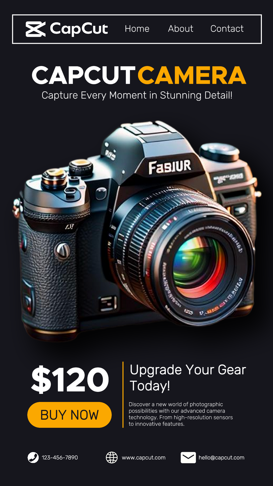 Promotion de l'appareil photo Instagram Story